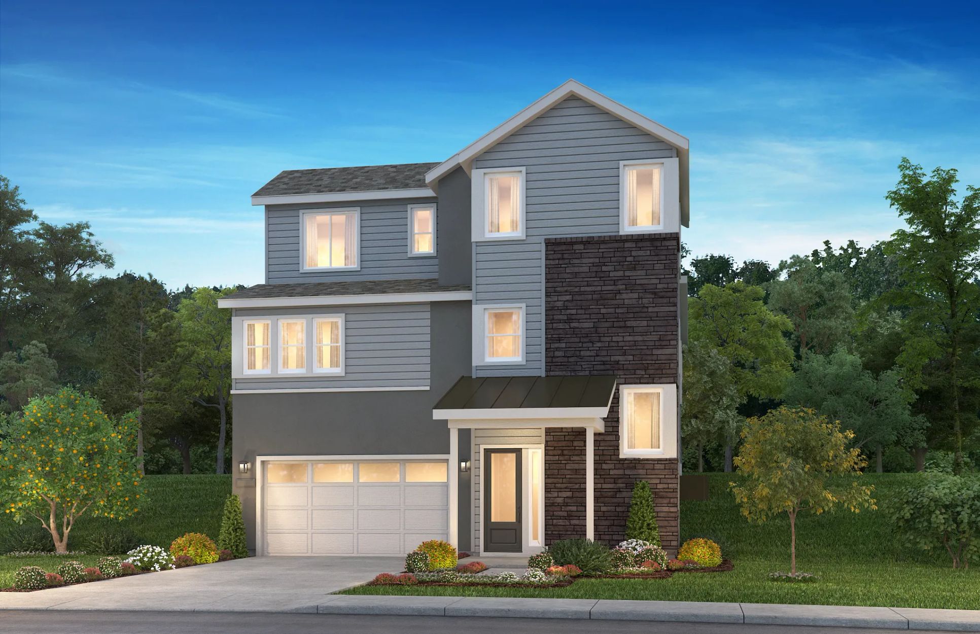 Lyric Tribute Plan 3622 Josie Exterior A:Exterior A: High Slope Transitional