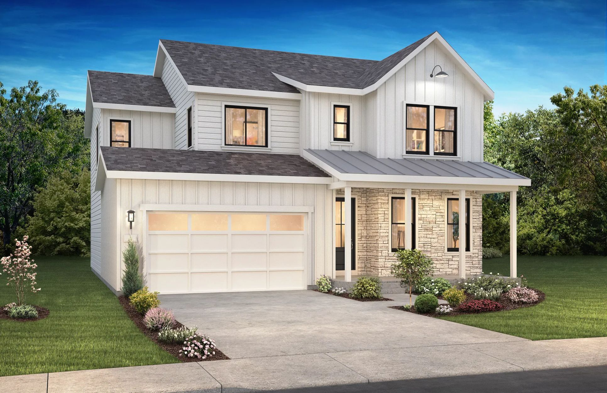 Solstice Stargaze Twilight Exterior A:Exterior A: Modern Farmhouse