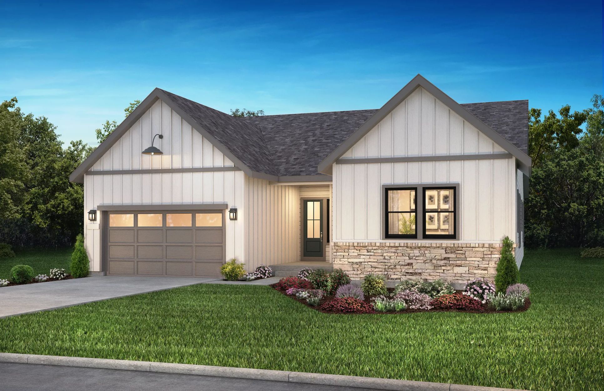 Solstice Reflection Morning Mist Exterior A:Exterior A: Modern Farmhouse