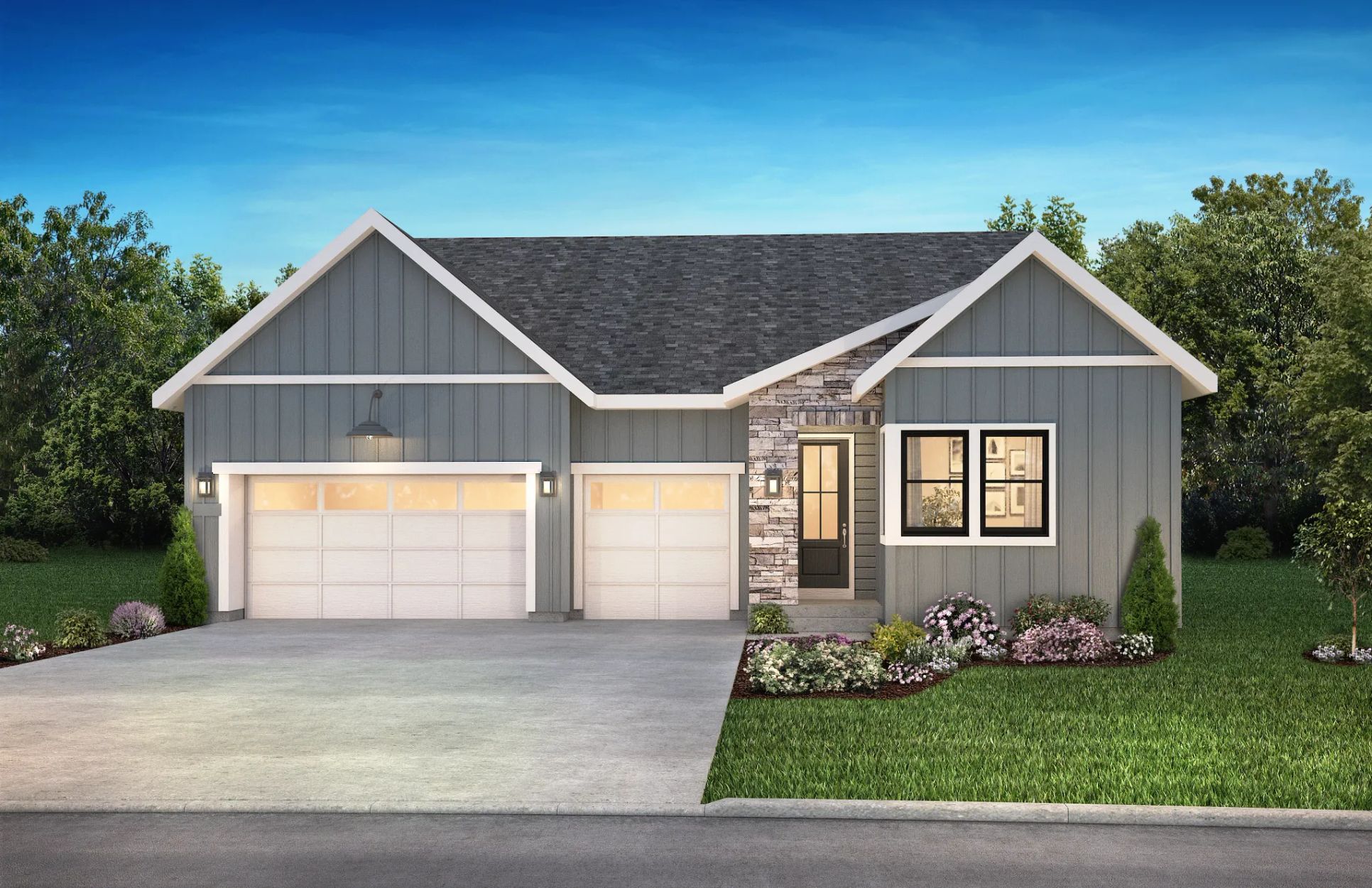 Solstice Reflection Stillwater Exterior A:Exterior A: Modern Farmhouse