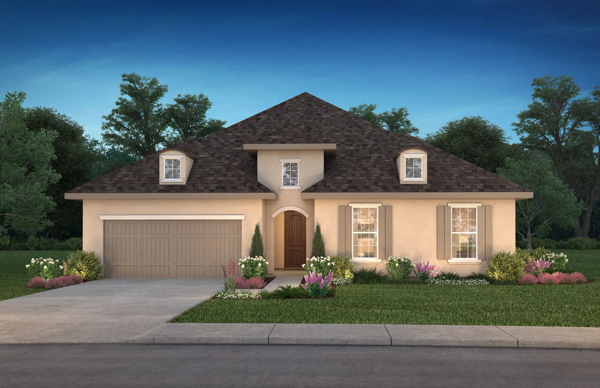 Plan 5042 elevation C rendering:Elevation C