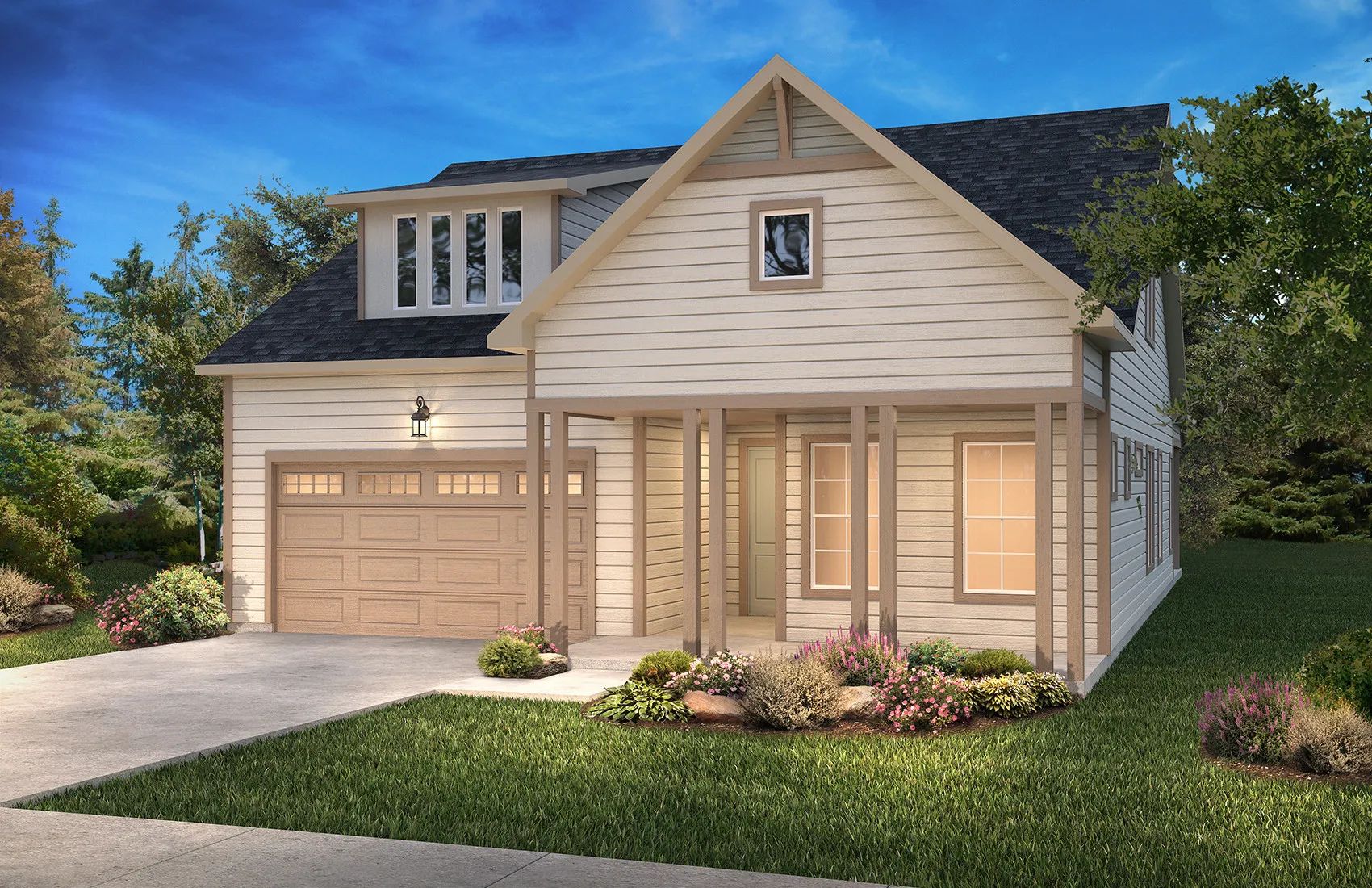 Graham + Loft Exterior C: New Farmhouse:Ext C: New Farmhouse; Color Scheme: 26