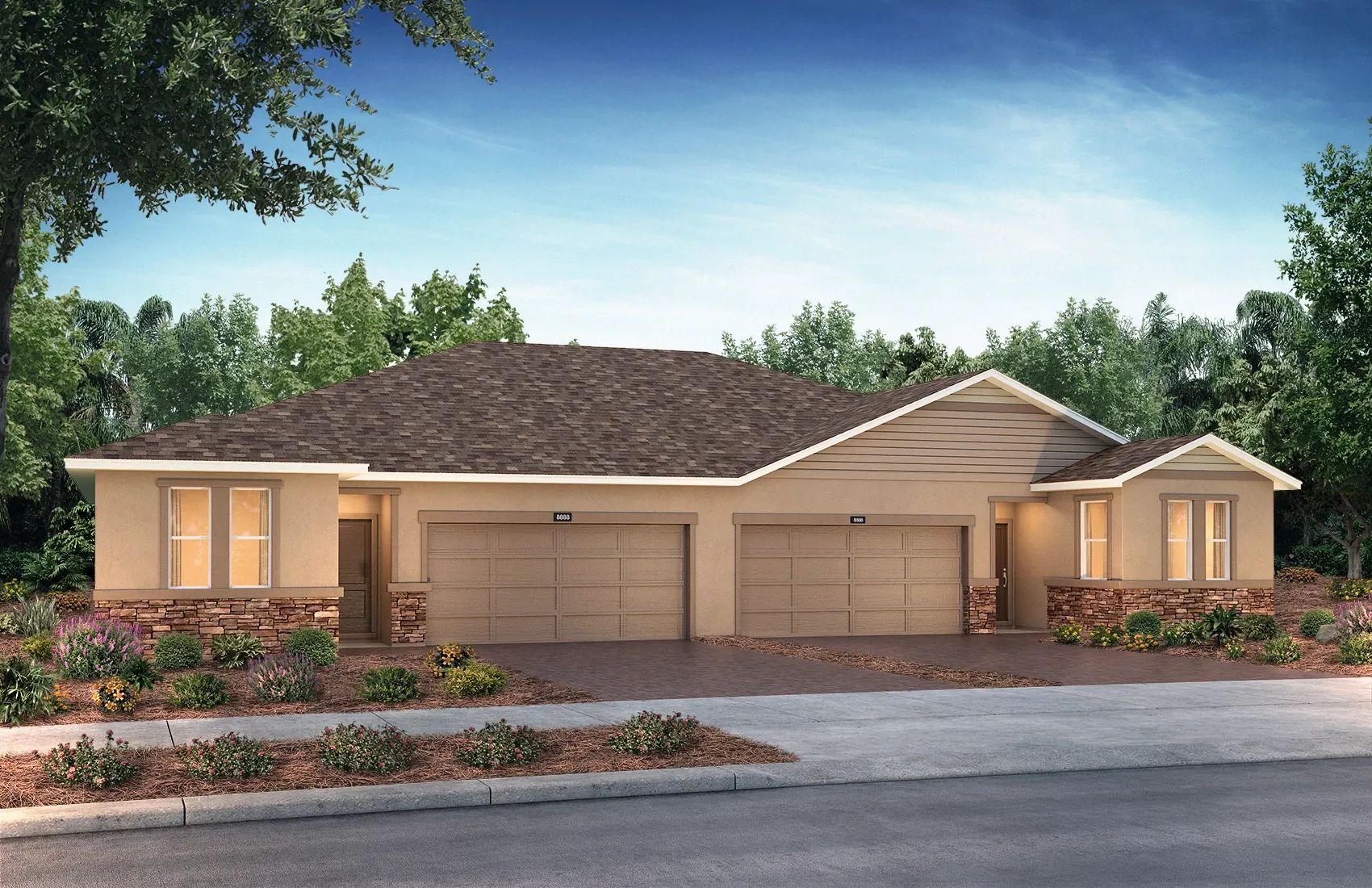 Shea Homes Ocala Preserve Aria Exterior with Optio:Aria A & Aria B; Color 11 W/Opt Stone