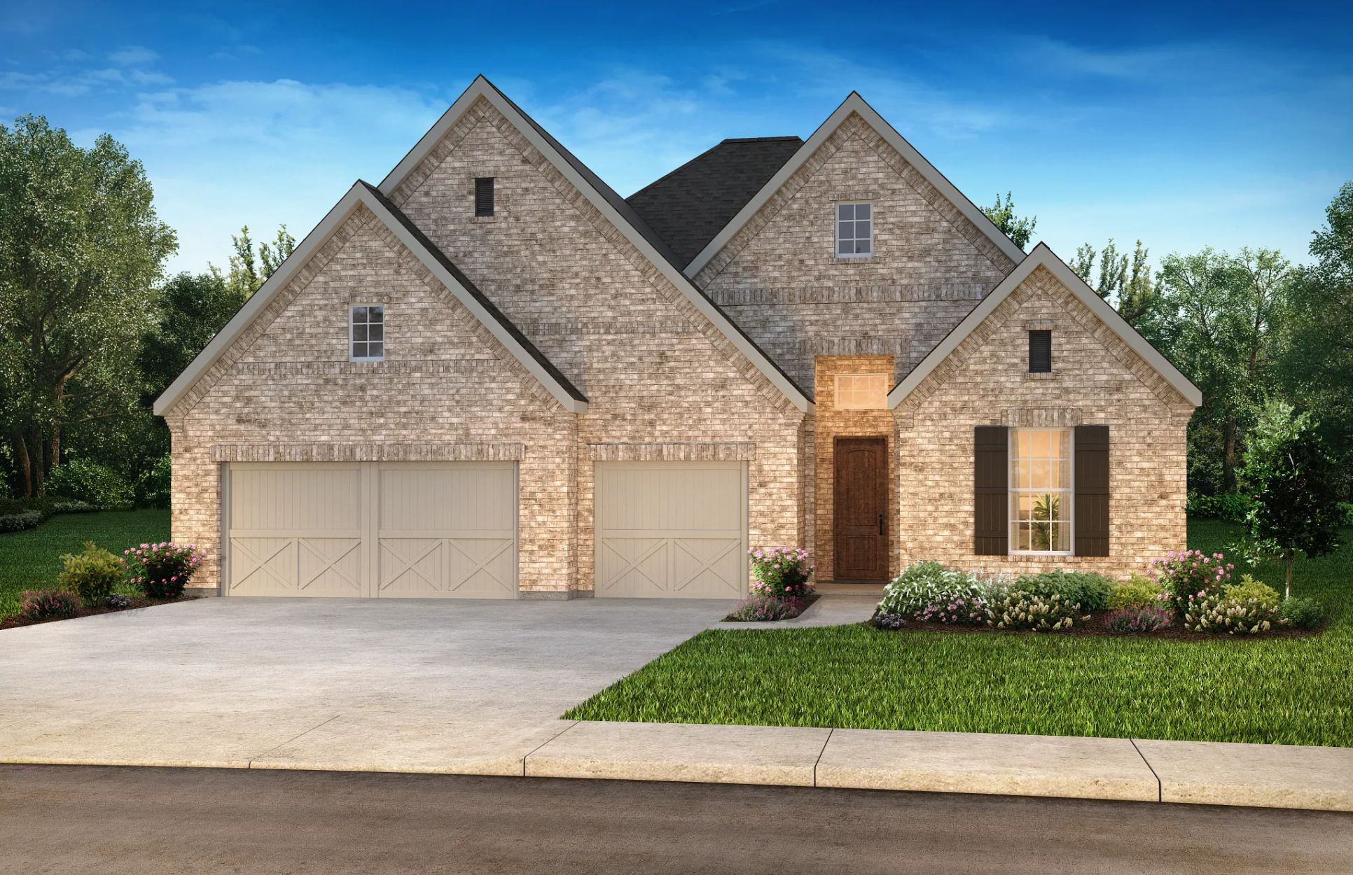 Plan 5029 elevation D rendering:Elevation D
