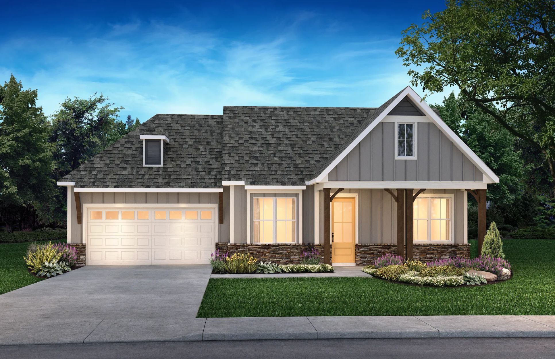Trilogy Lake Norman Exterior Elevation Blue Ridge:Ext G: Blue Ridge; Color Scheme 38