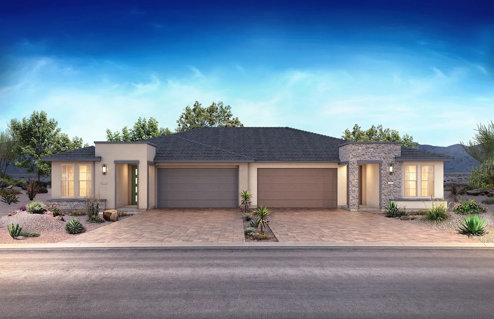 Trilogy Sunstone Muros Exterior A & B Color Scheme:Ext. A Left Color Scheme 1 - Ext B. Right Color Sc