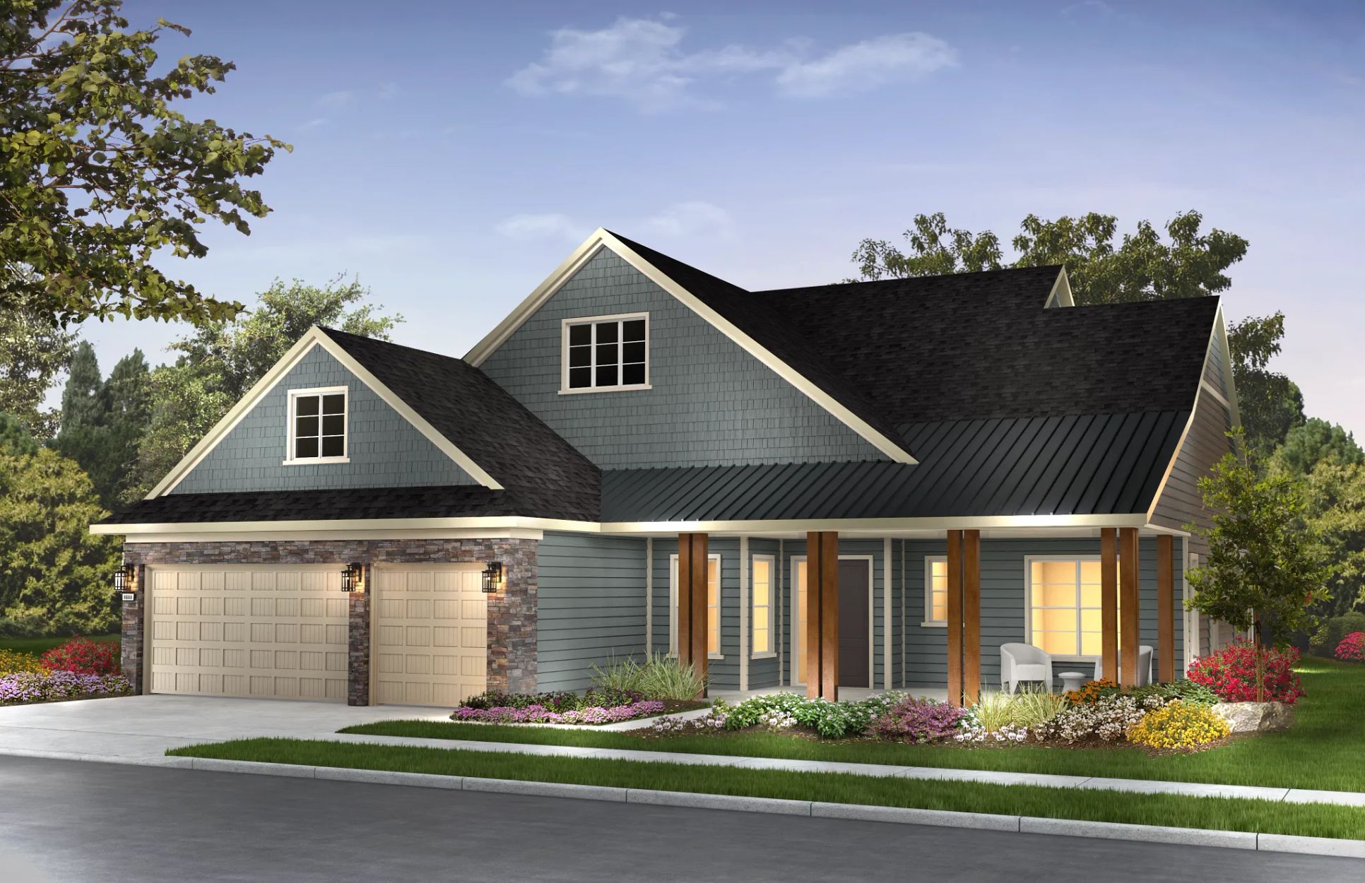 Hensley Exterior D: Contemporary Cape Cod:Exterior D: Contemp Cape Cod; Color 2