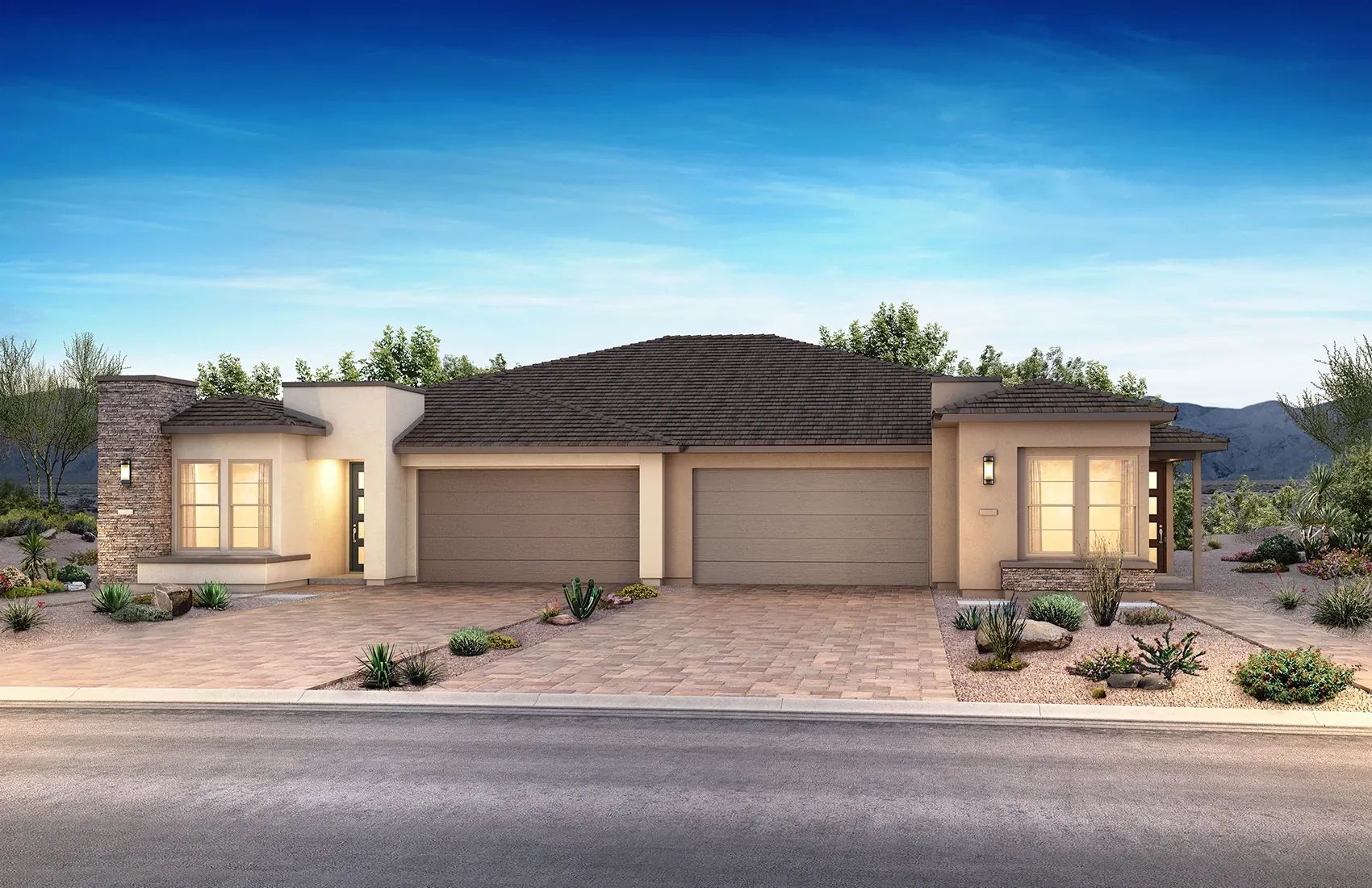 Trilogy Sunstone Valletta Exterior A Left B Right:Ext. A Left - Ext. B Right Color Scheme 2