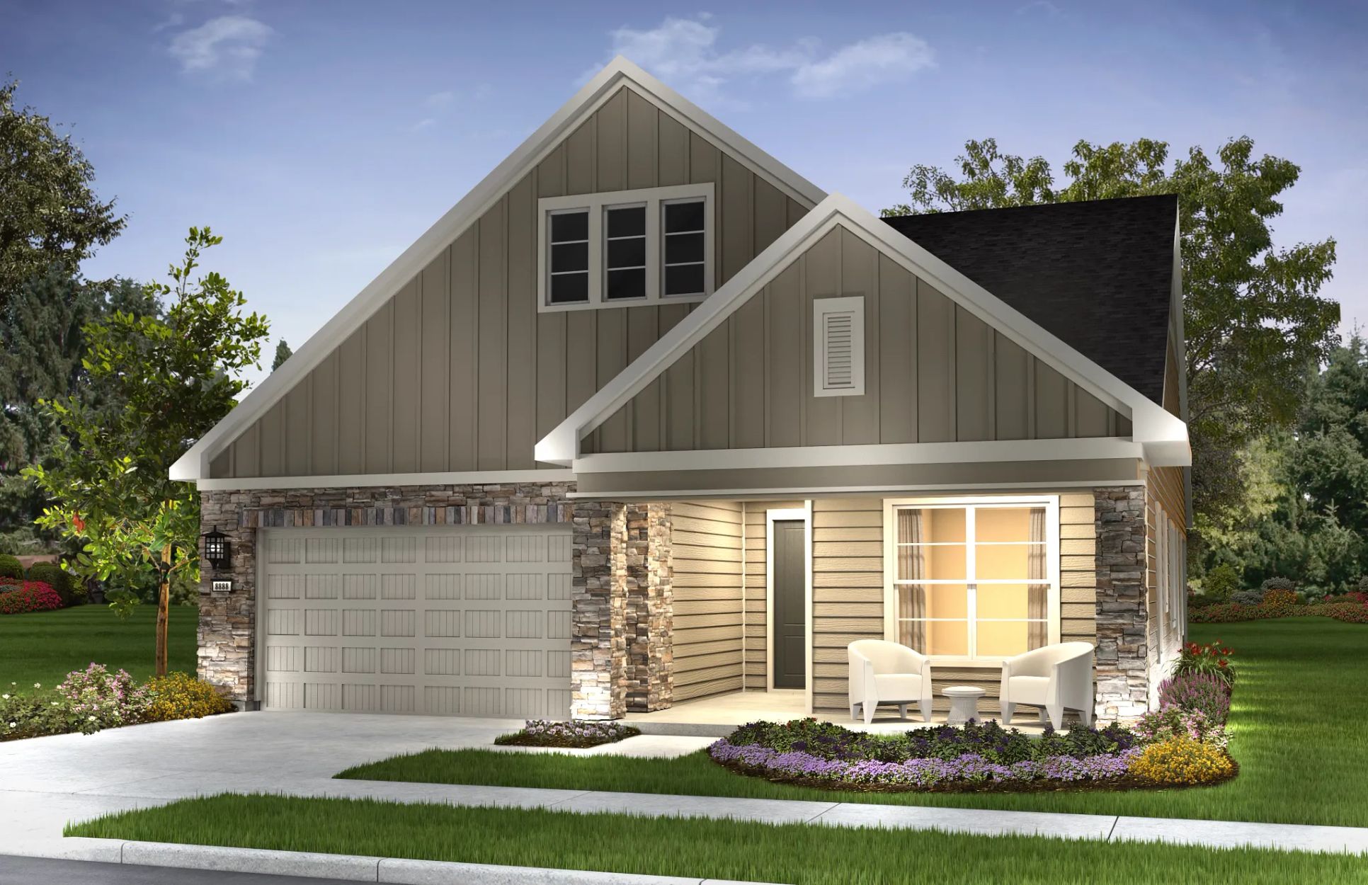 Exterior Elevation:Exterior C: Contemp Vineyard; Color 11