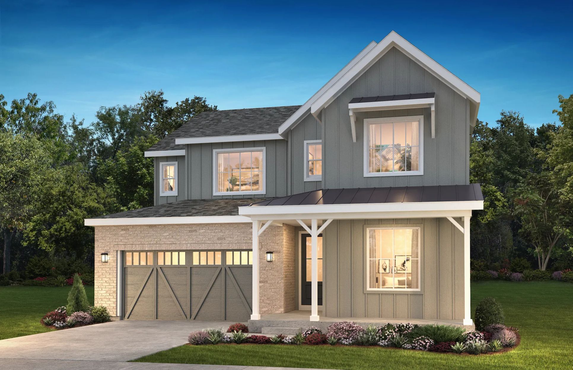 Canyons Gallery Plan 4077 Pemberly Exterior A:Exterior A: Modern Farmhouse