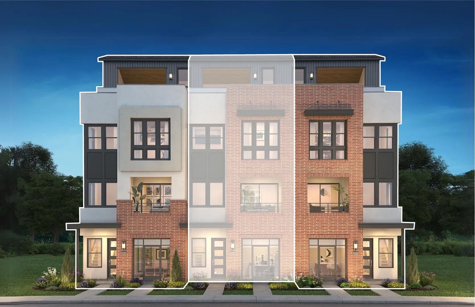 Rooftops Homesite 701 Rendering (left)