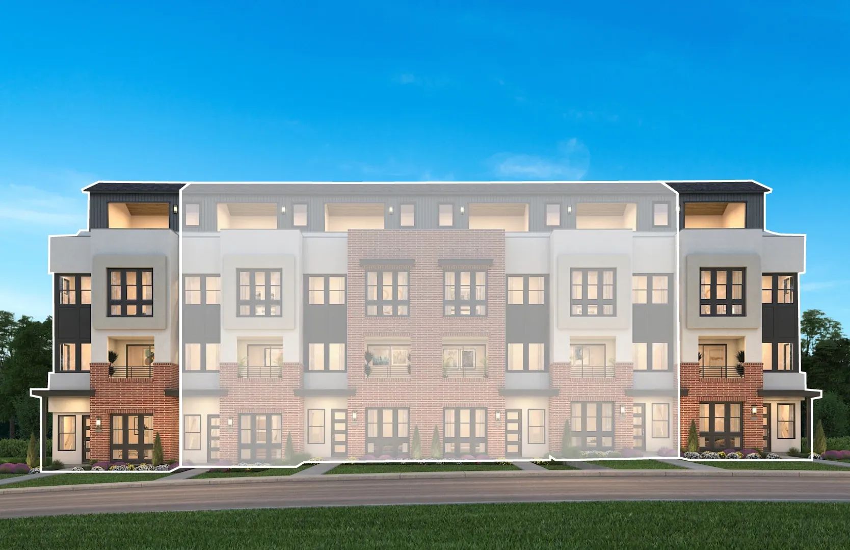 Rooftops 6-Plex: Homesite 1606 (Right):Rooftops 6-Plex: Homesite 1606 (Right)