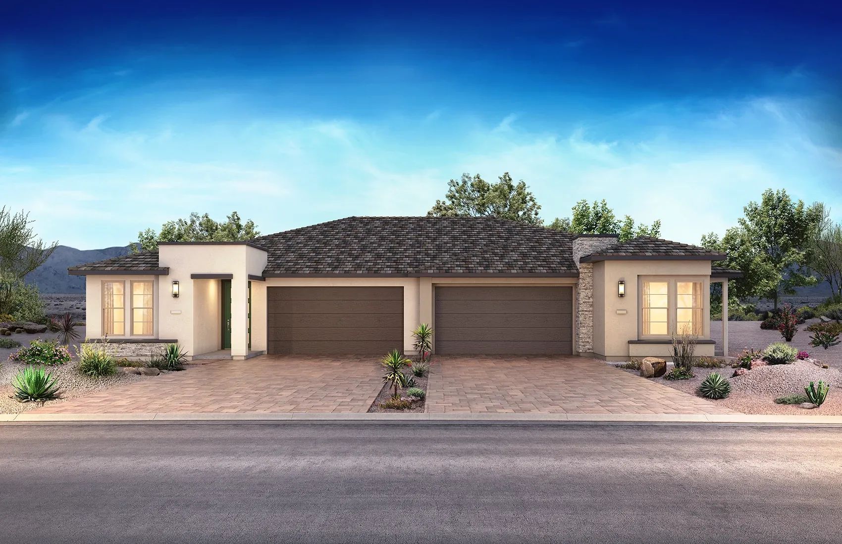 Trilogy Sunstone Muro-Evia Exterior:Muros Left - Evia Right, Color Scheme 4