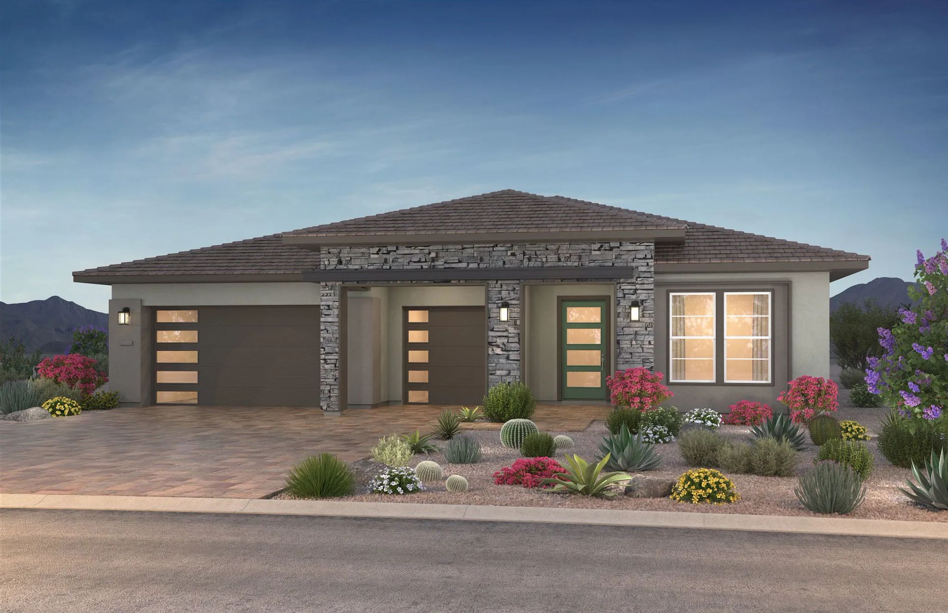 Ridgecrest Savona Exterior Elevation:Exterior C; Color Scheme 9