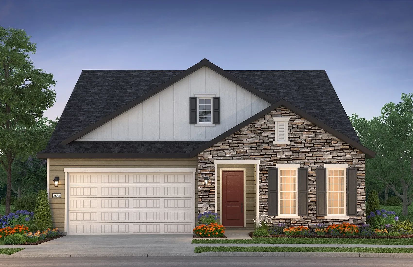 ThreeOaks Ascend Elevation Exterior:Exterior B: Color Scheme 8