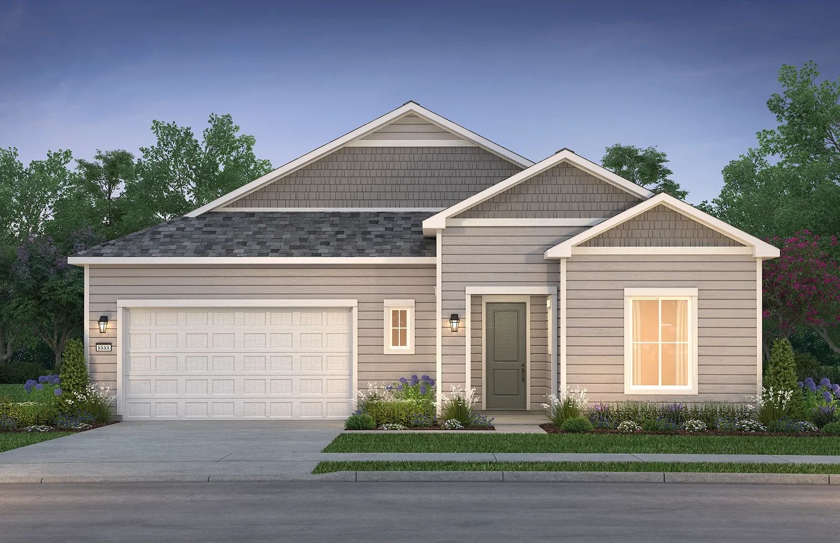 Home Exterior Rendering:Exterior A: Scheme 1