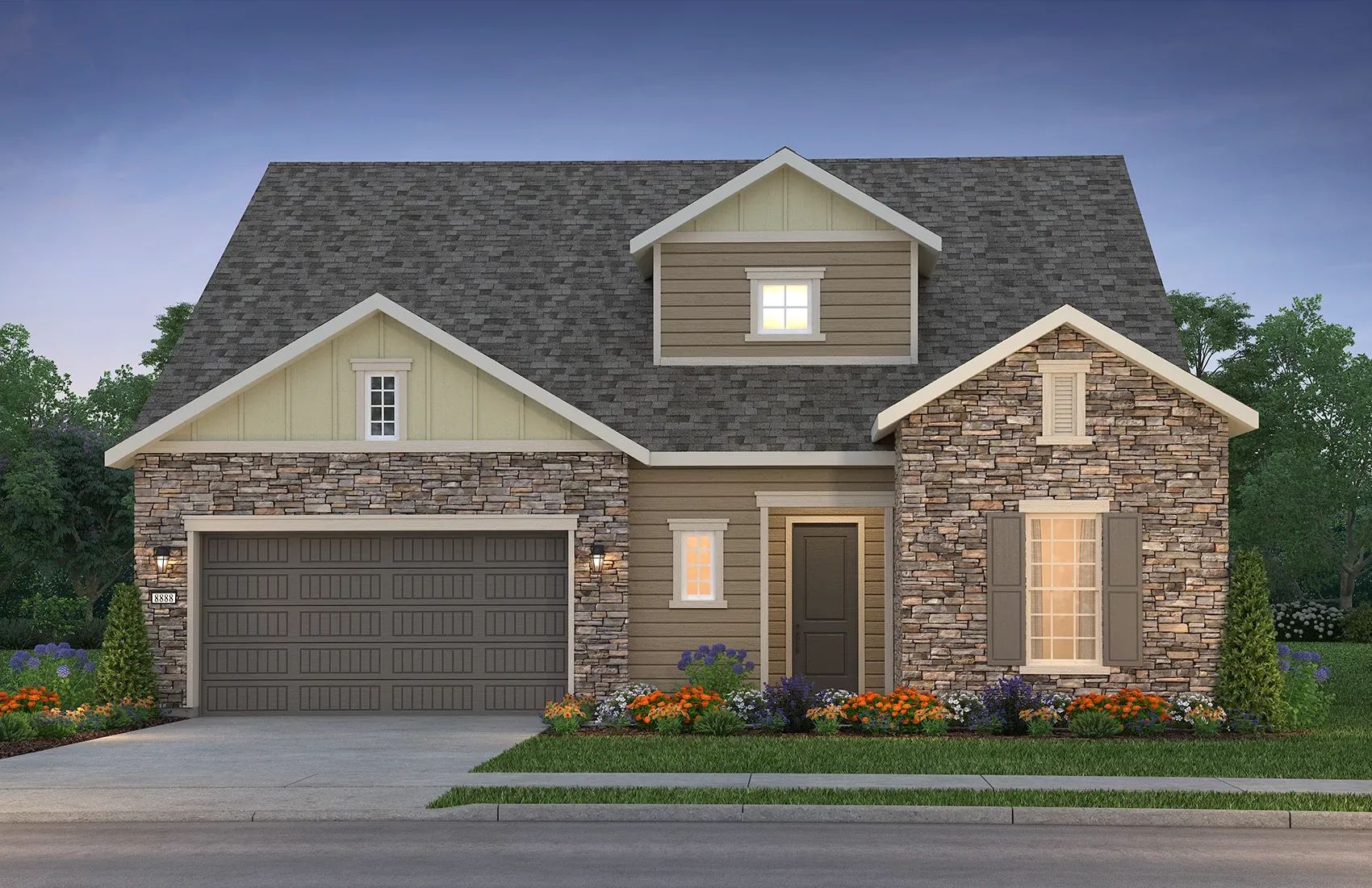 ThreeOaks Vantage with Loft Exterior:Exterior B: Color Scheme 6