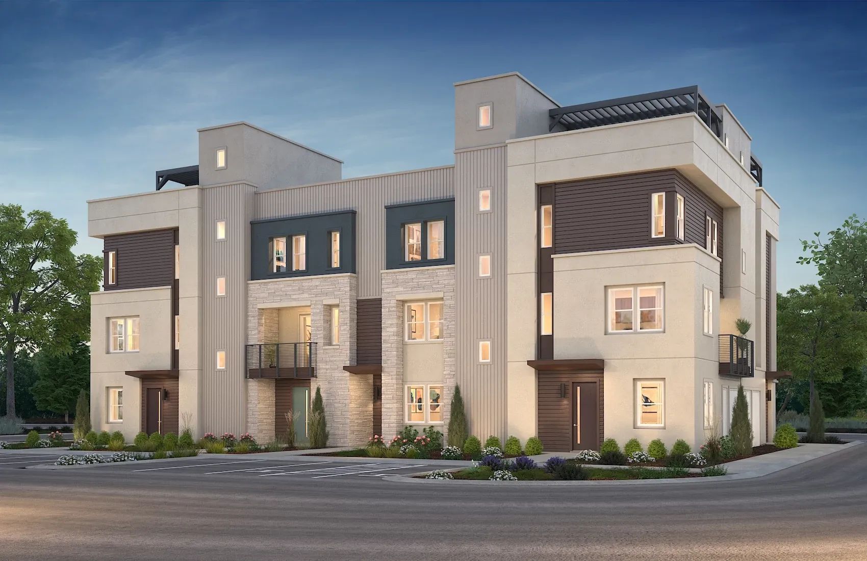 Serenity 6-Plex Building with Plan 2:Serenity 6-Plex Building with Plan 2