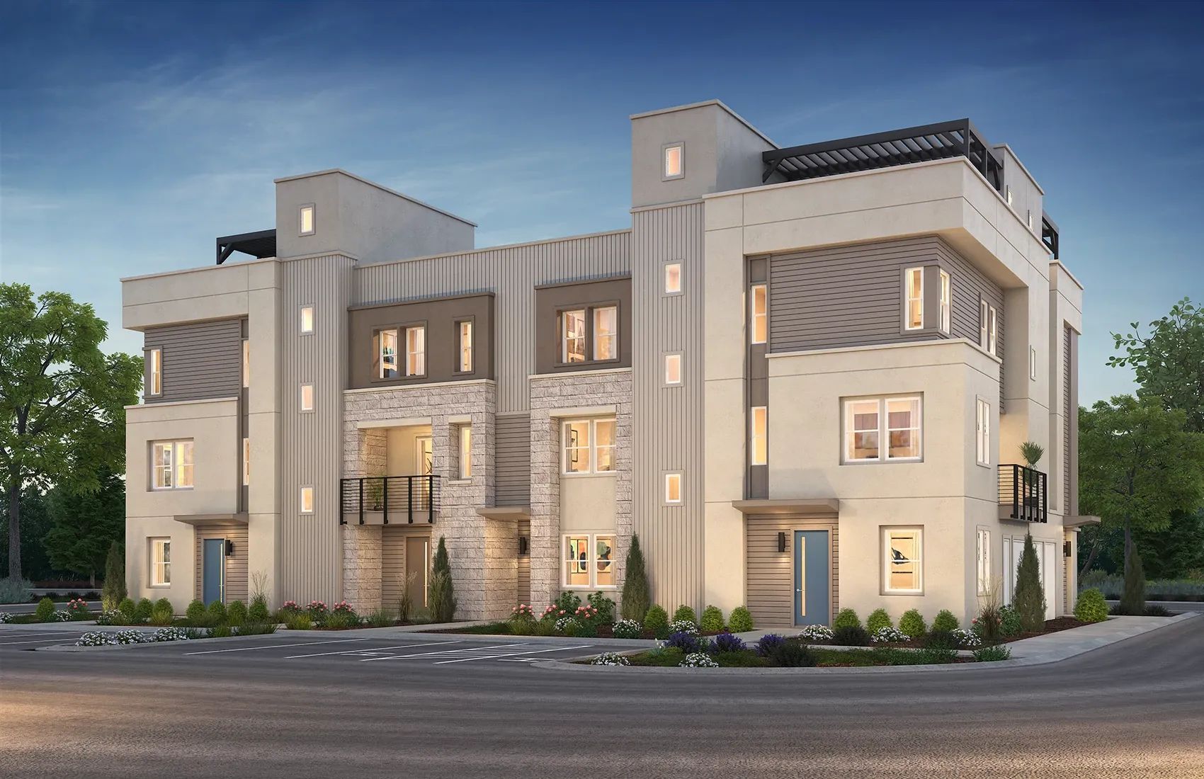 Serenity 6-Plex Building with Plan 2:Serenity 6-Plex Building with Plan 2