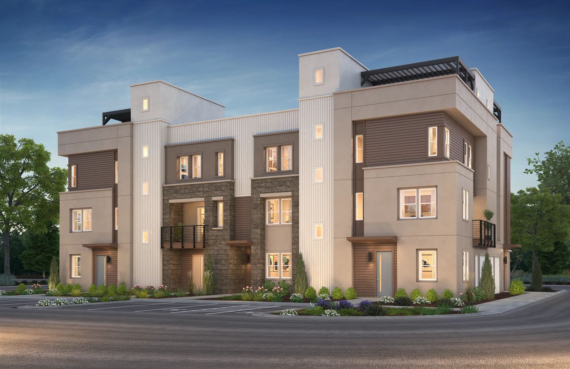 Serenity 6-Plex Building with Plan 3:Serenity 6-Plex Building with Plan 3