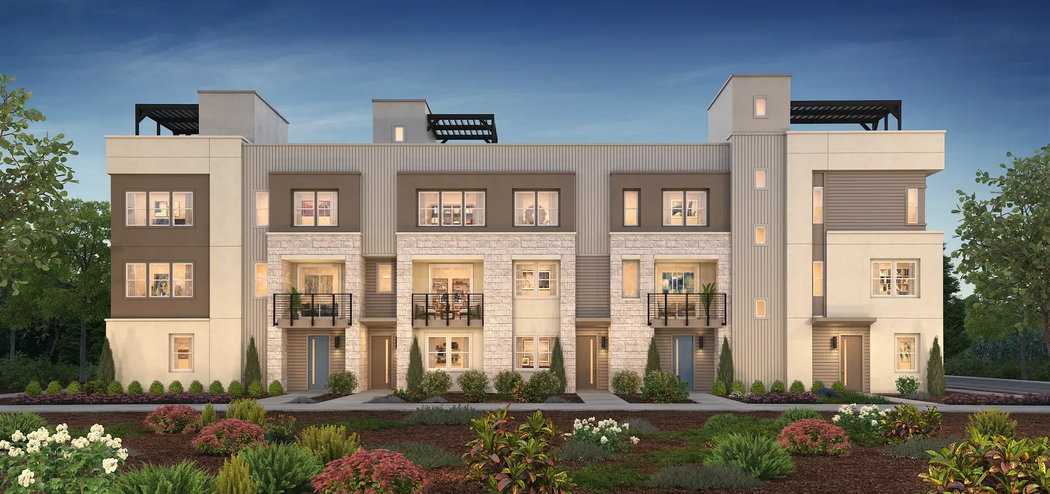 Serenity 7-Plex Building with Plan 5:Serenity 7-Plex Building with Plan 5