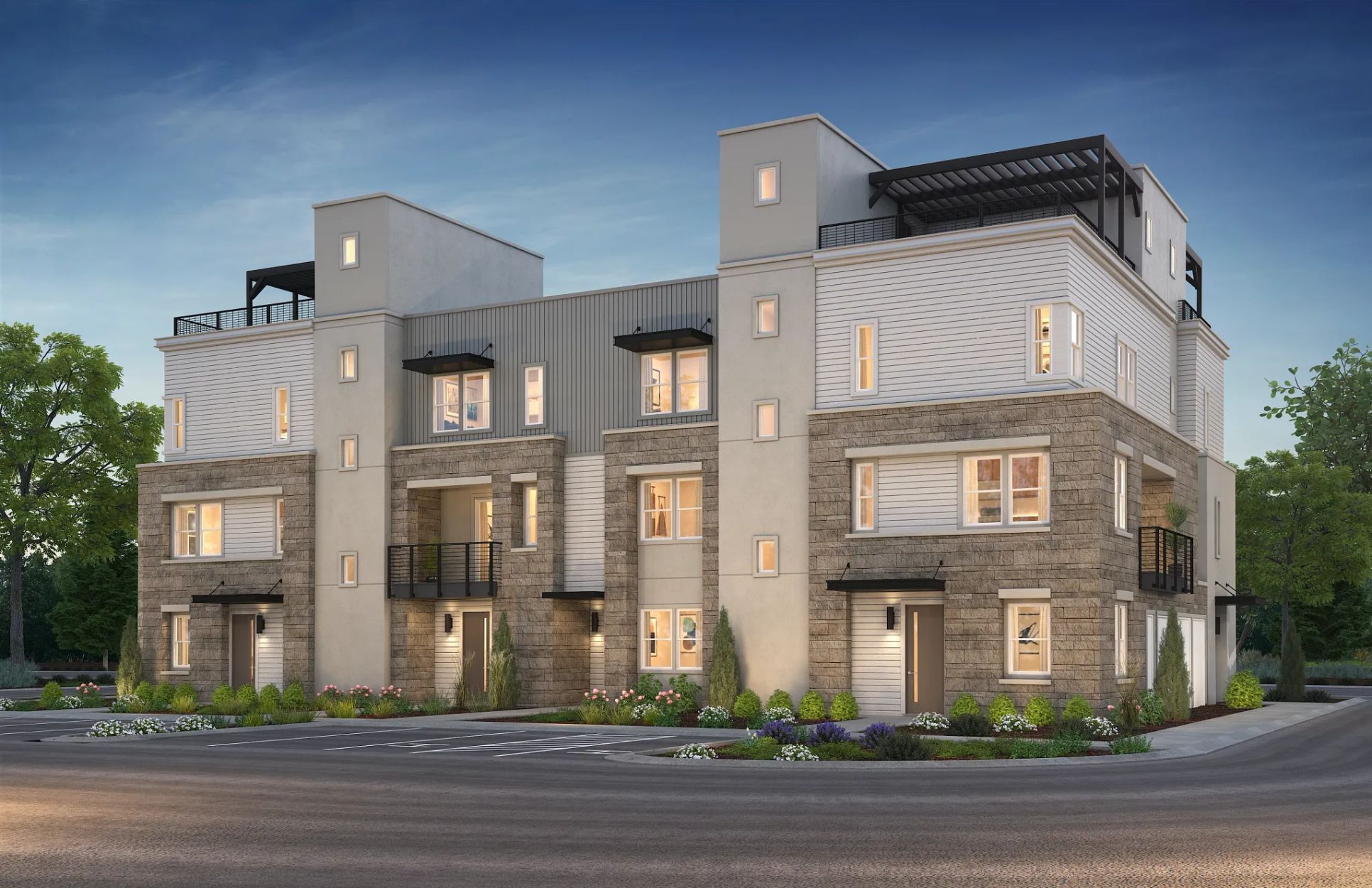 Serenity 6-Plex Building with Plan 4:Serenity 6-Plex Building with Plan 4