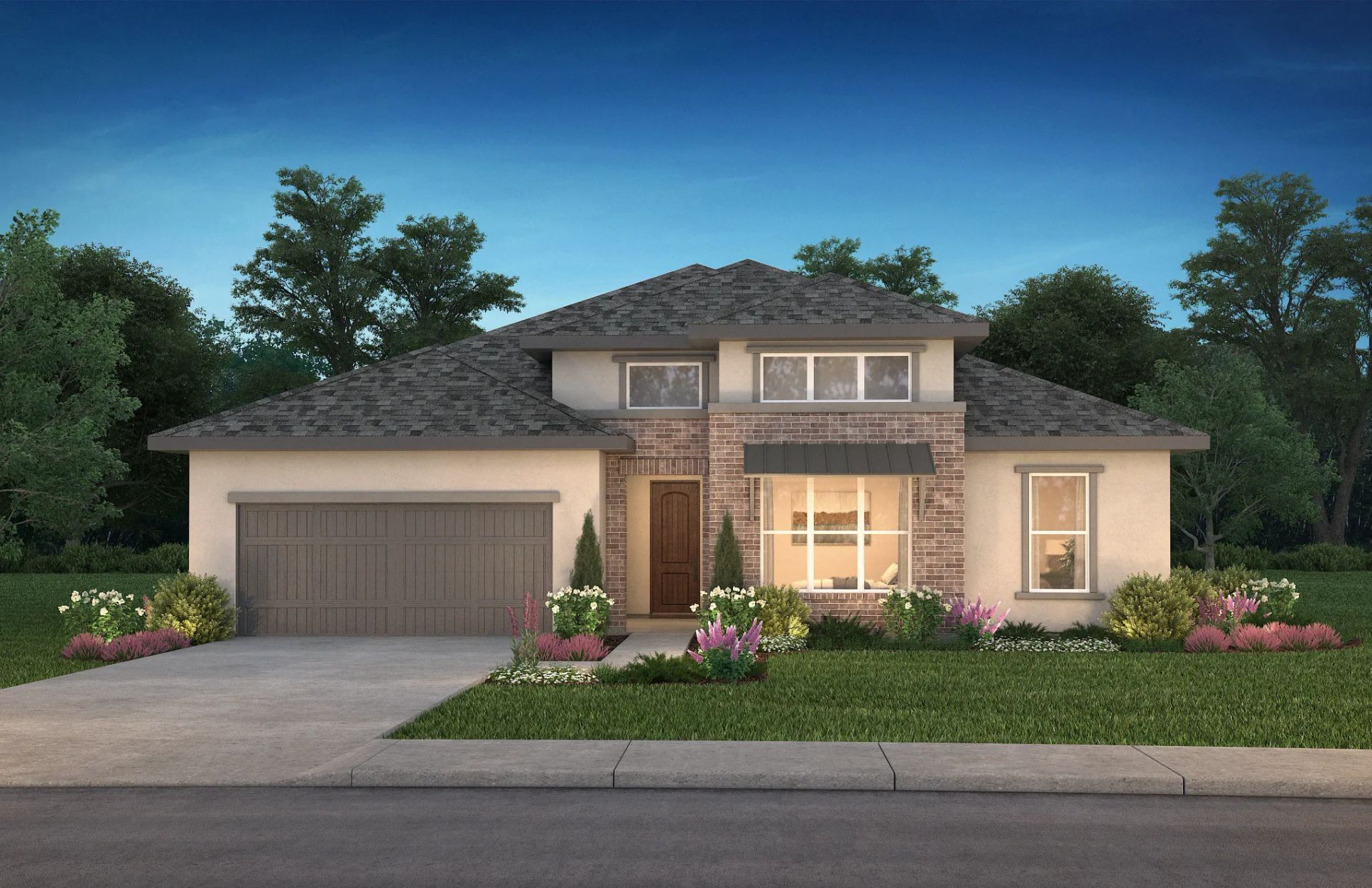 Plan 5042 elevation E rendering:Plan 5042 elevation E rendering