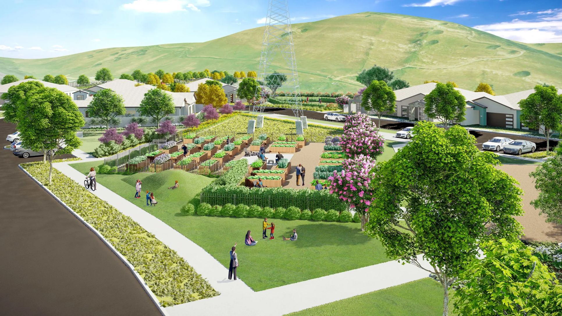 The Meadows Community Garden Rendering:The Meadows Community Garden Rendering