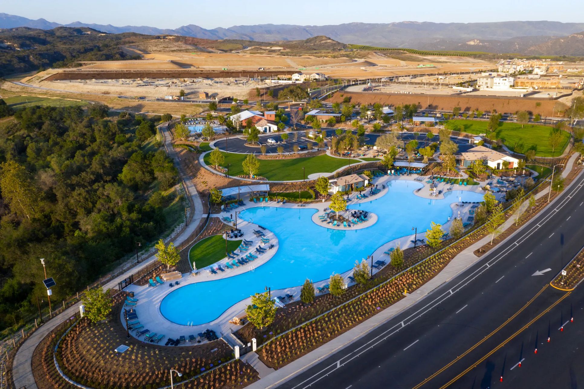 drone footage of Rienda Village including Ranch Ca