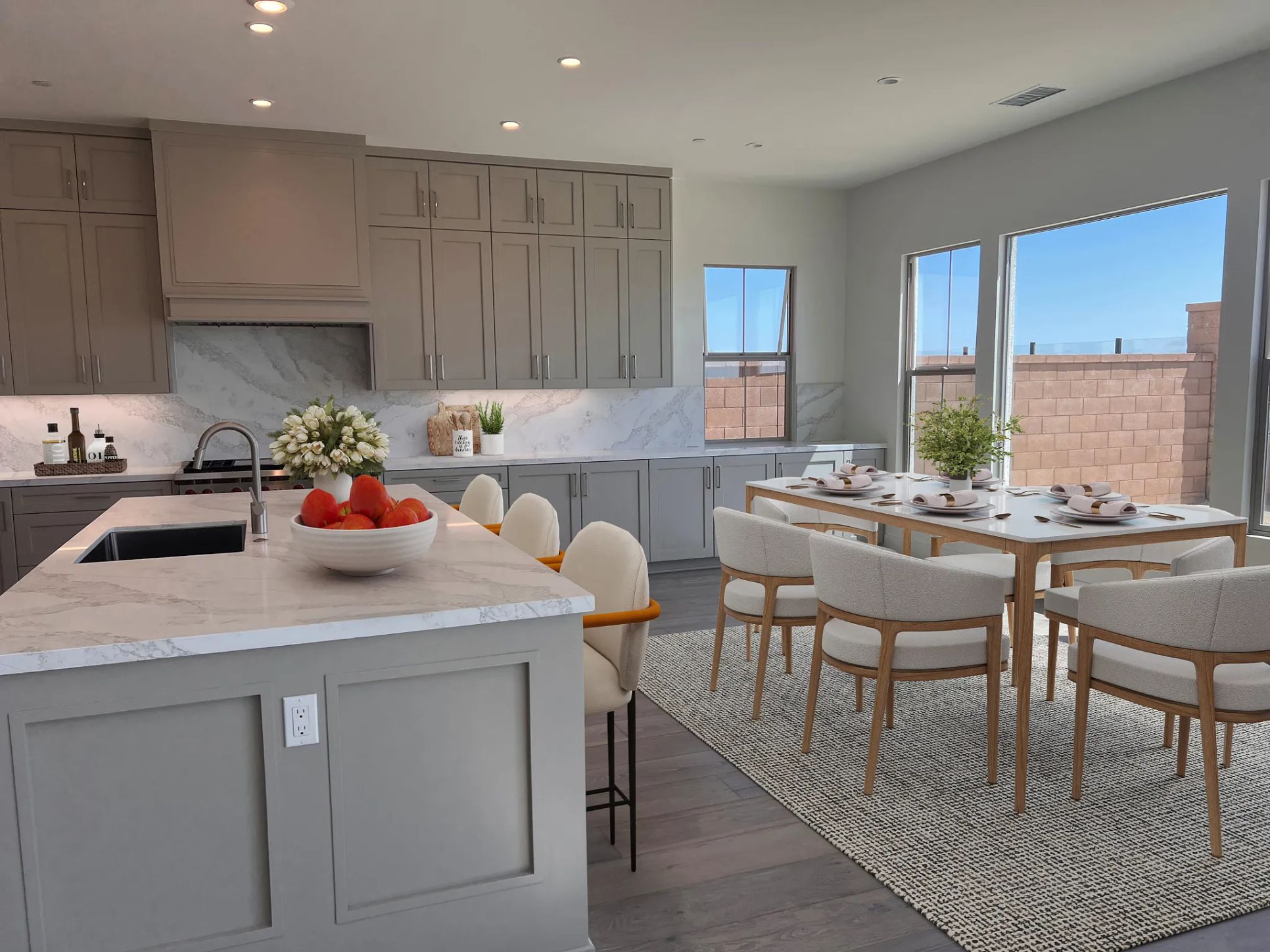 Lot 74 Kitchen:Lot 74 Staged Kitchen and Dining Room