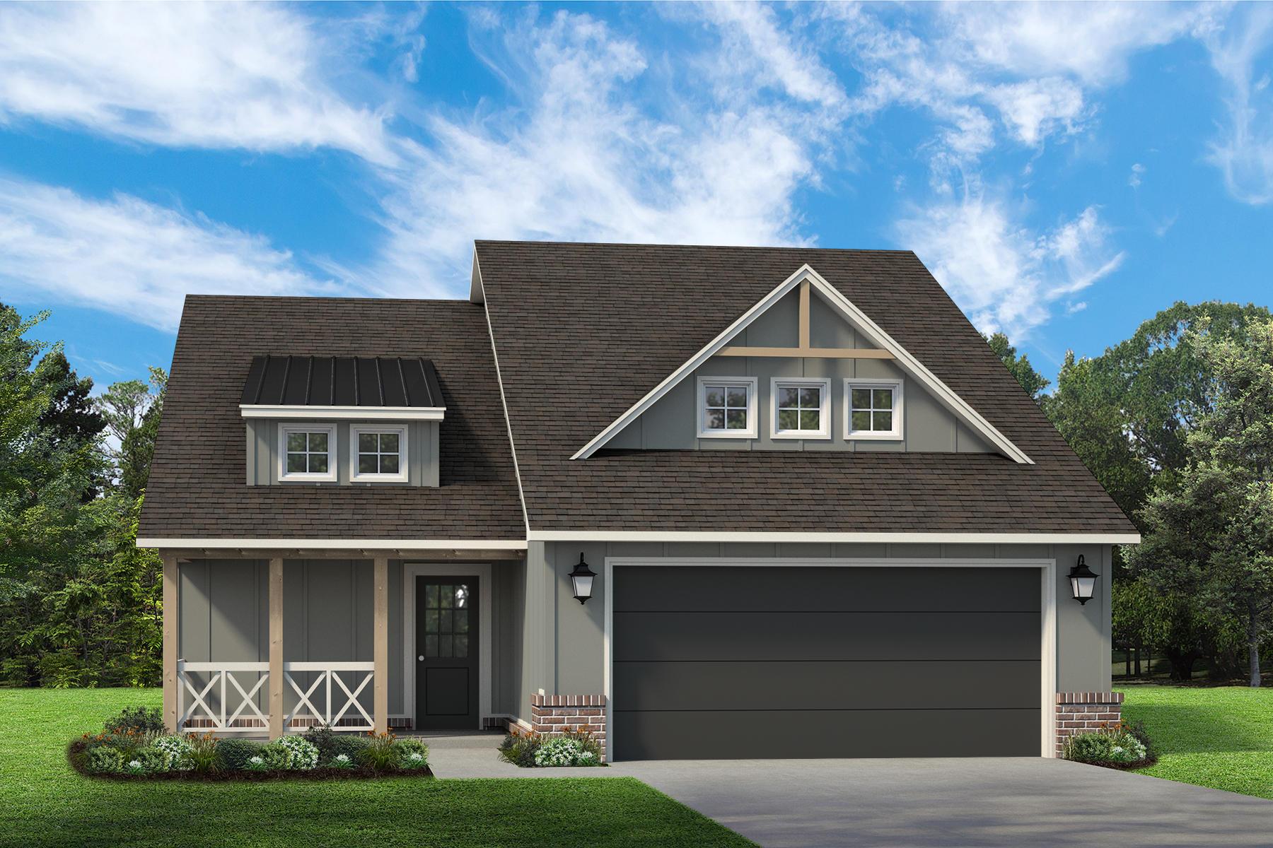 Charming new construction home in the tulsa area with low maintenance james hardie siding:Redbud Classic Elevation
