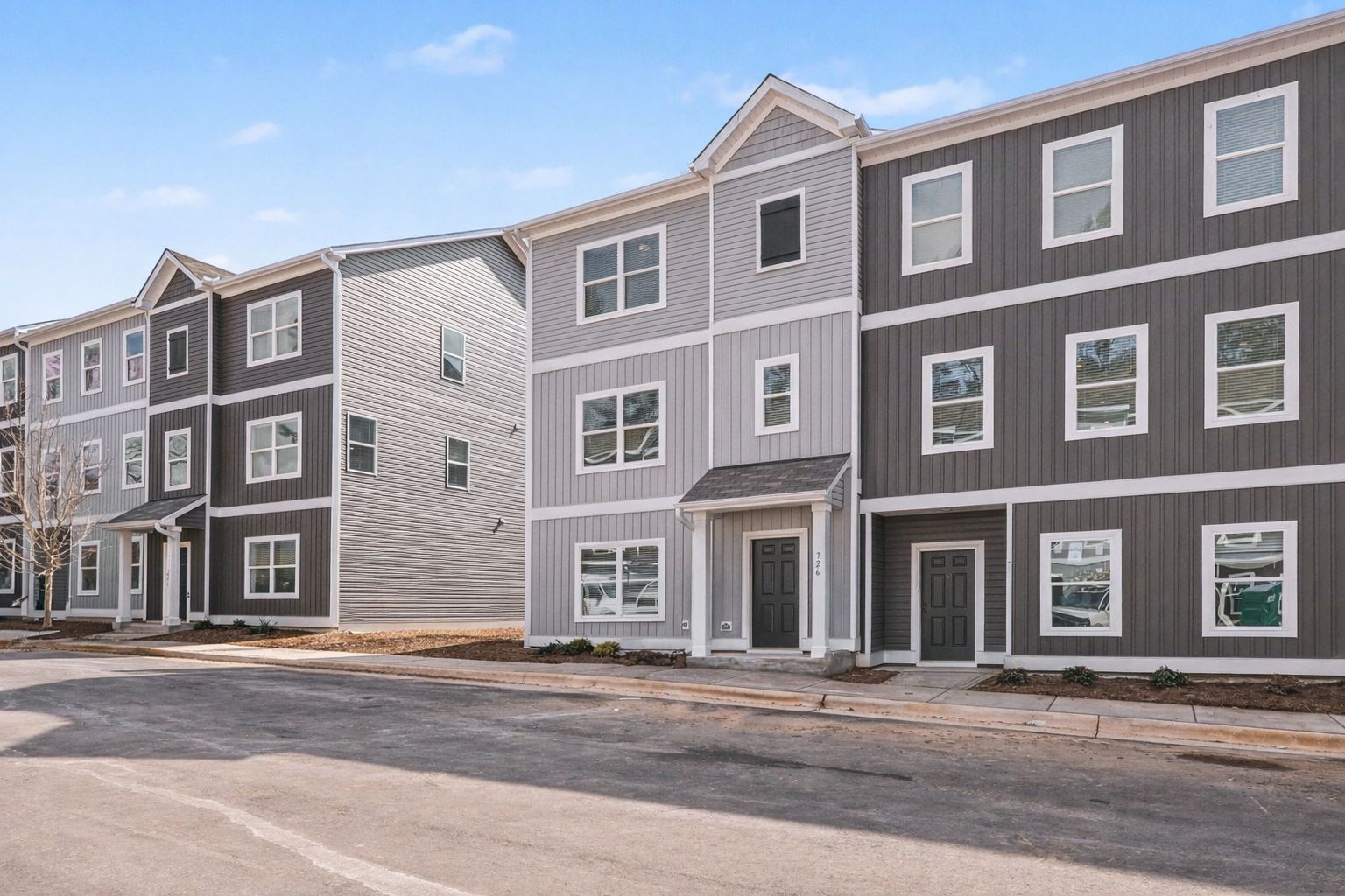 Exterior:The Radcliffe (light gray exterior unit)