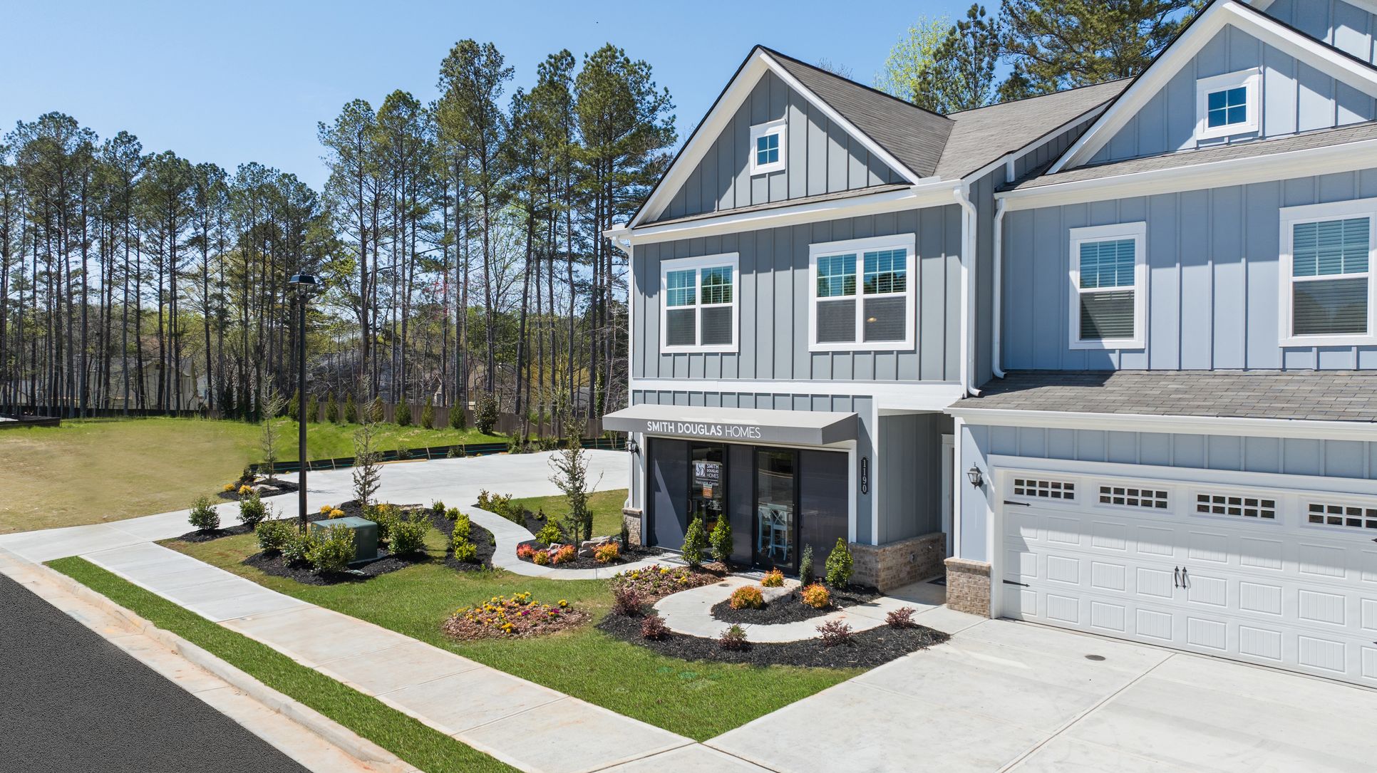 The Ellison II model home at Crescent Towns in Riverdale, GA, showcasing modern townhome design a...:Ellison II Model Home