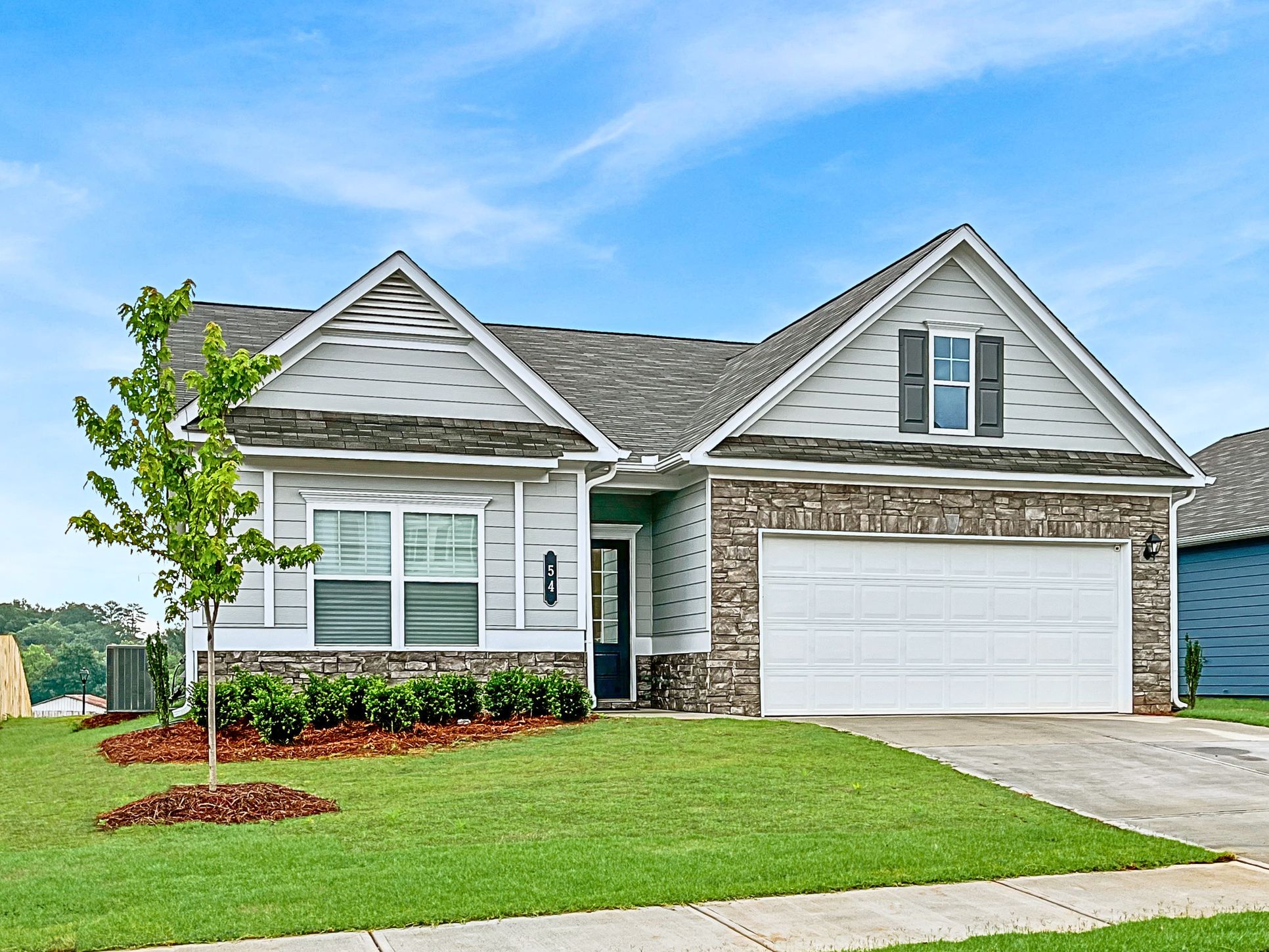 Bradley floor plan single family home in Warner Robins GA near Robins Air Force Base:The Bradley at Cobblestone Crossing Commons in Warner Robins