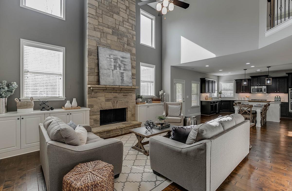 Large Stone Fireplace in Great Room