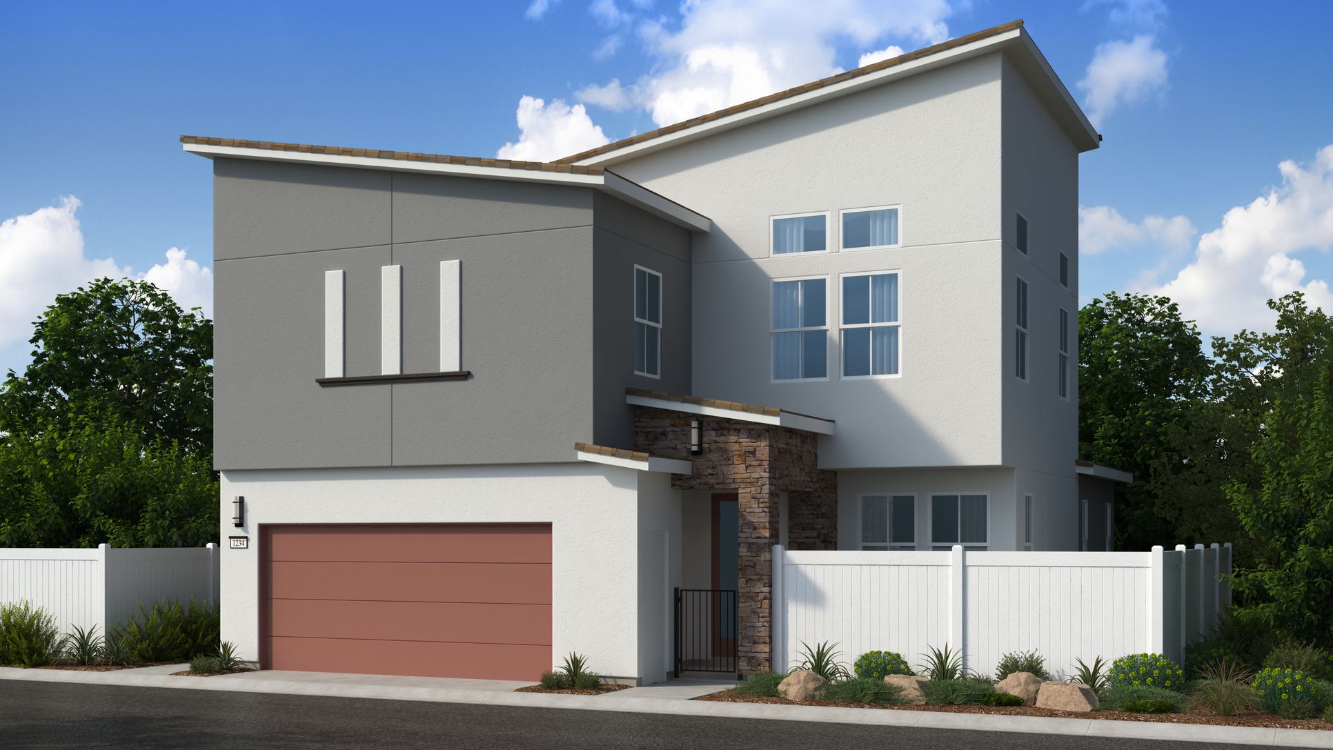 Elevation B - California Contemporary:Elevation B - California Contemporary