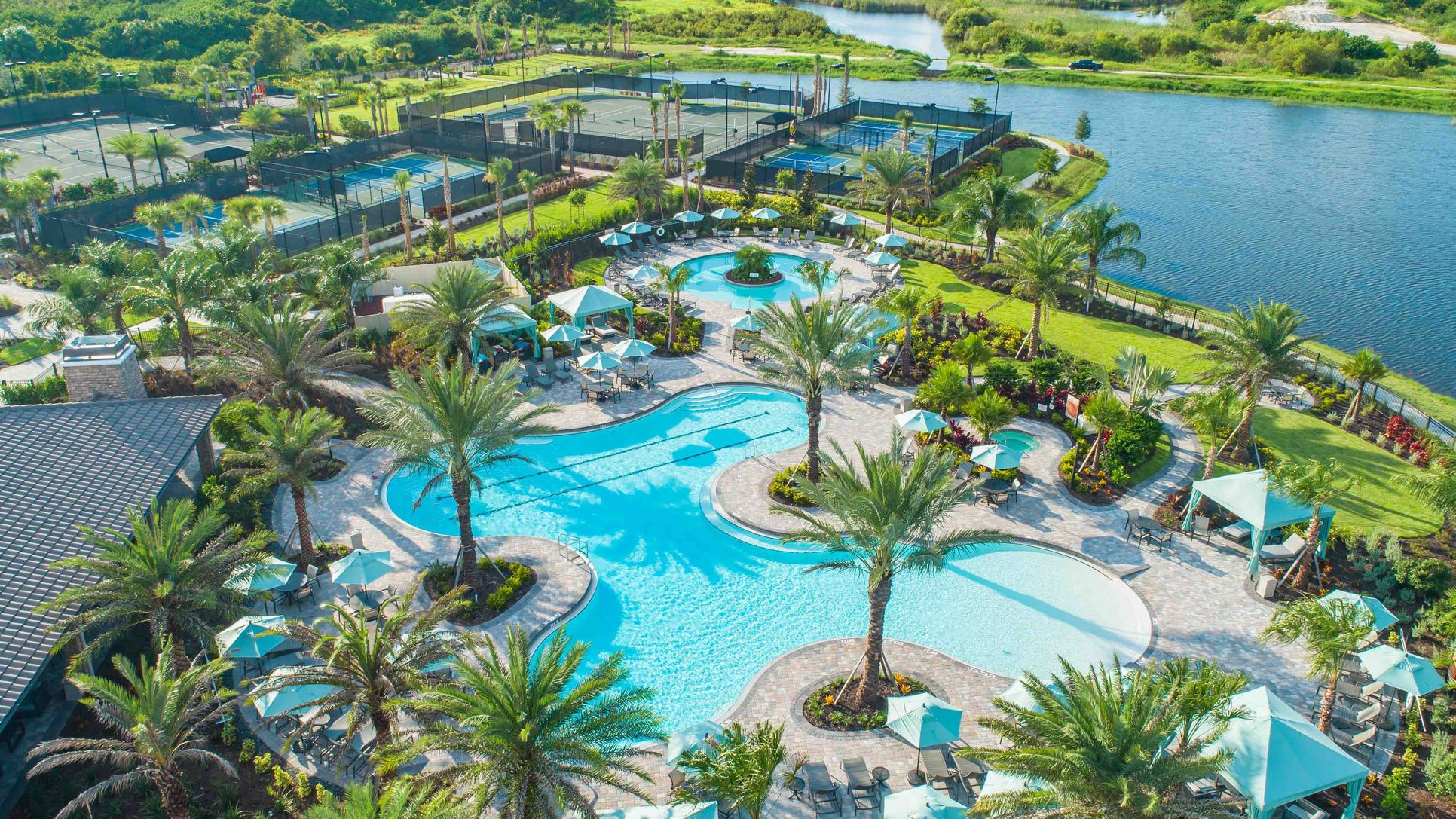 Aerial Pool & Lake view:Aerial Pool & Lake view