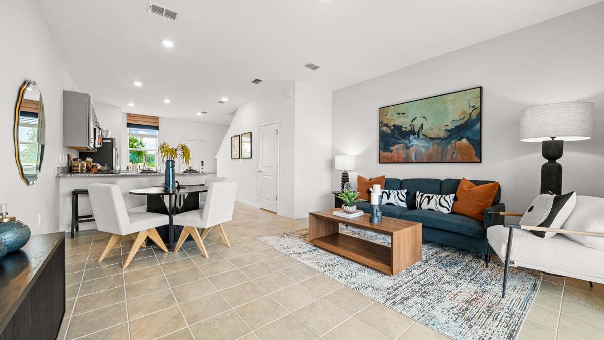 Ivy Model - The Towns at Firethorn-19 living and dining