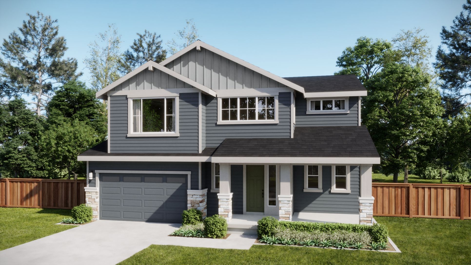 Twin Trails - Plan 1 - Elevation A - Renderings