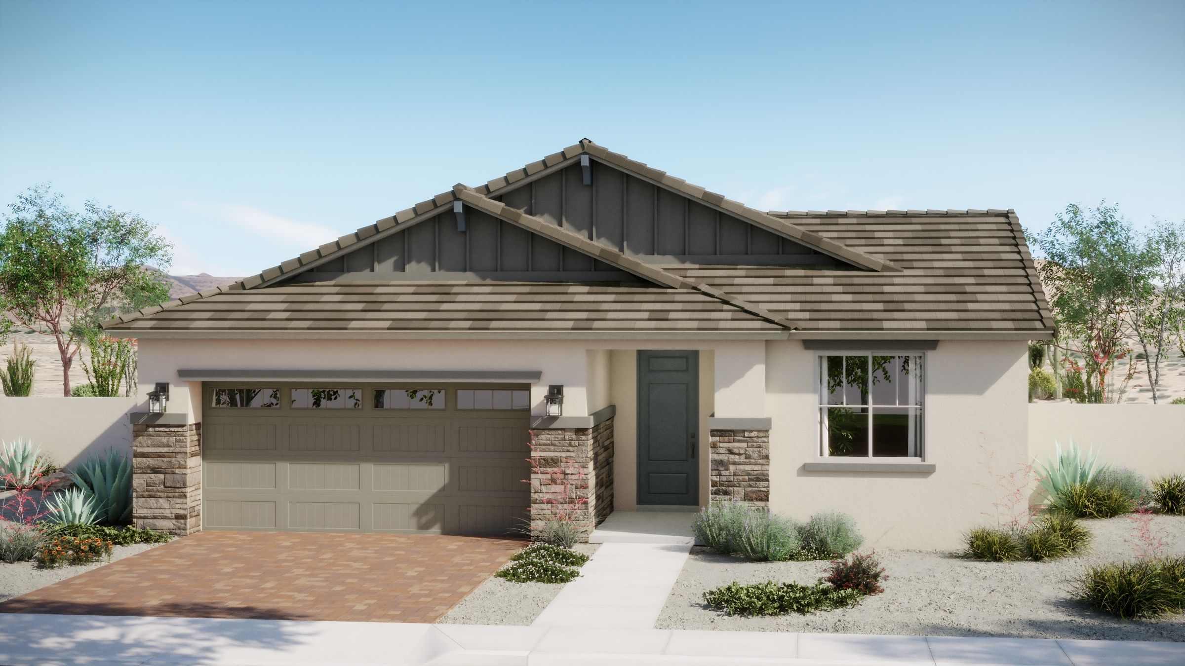 Trovita at Citrus Park - Falcon - Craftsman Elevation - Rendering - Risewell Homes