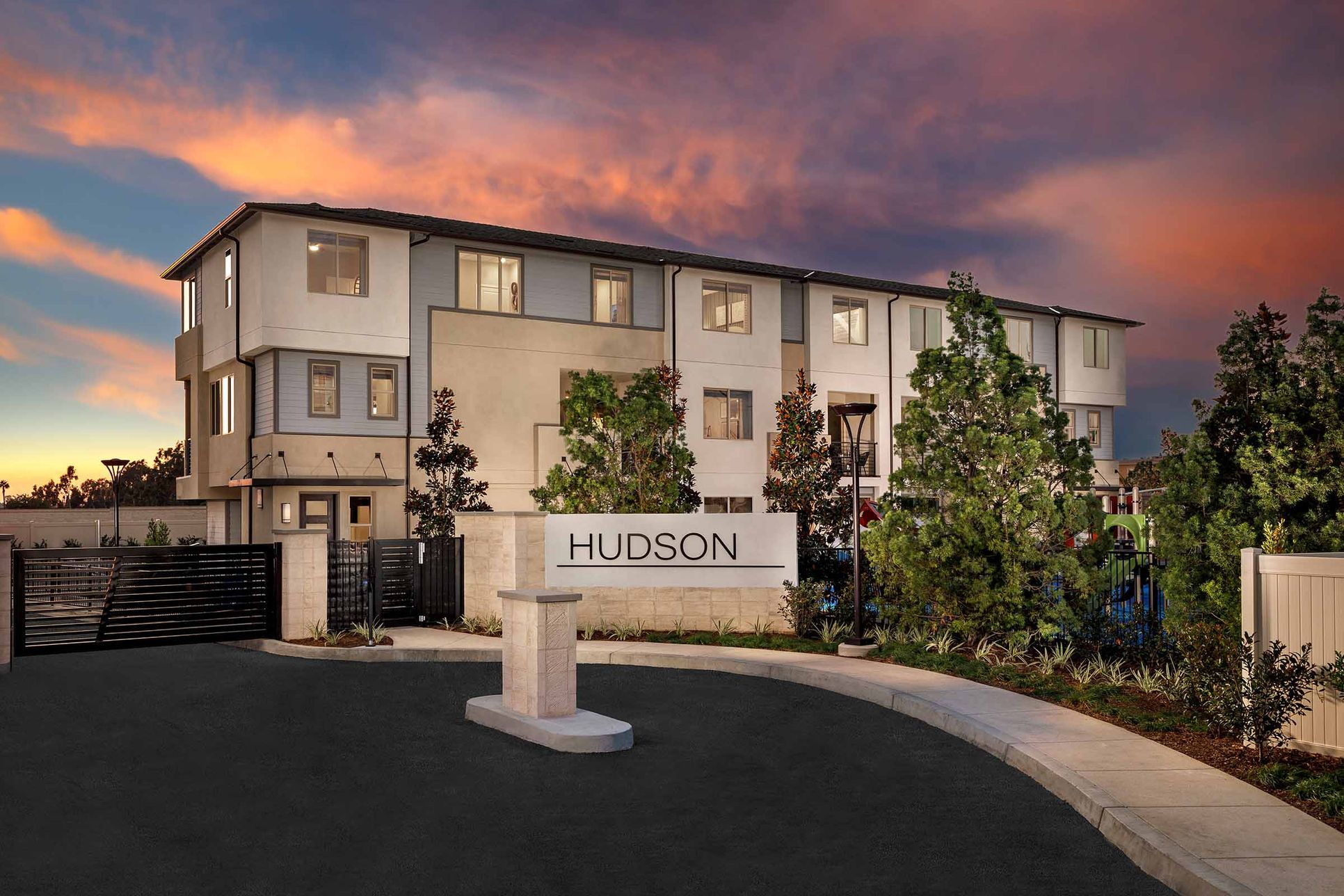 Hudson - Dusk Front Exterior - Model Photography - Risewell Homes