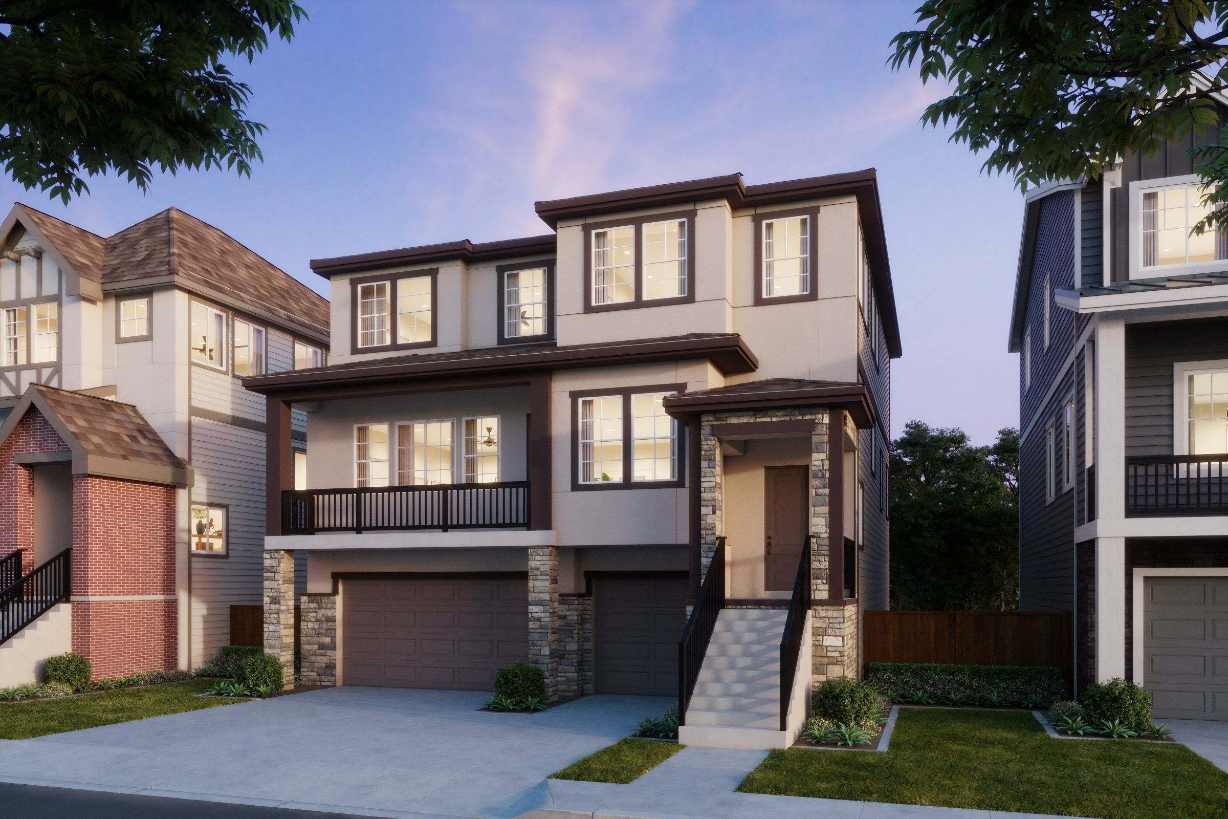 The Reserve at Vineyard - Plan 4024 Bordeaux TU elevation B RIGHT- Final Rendering