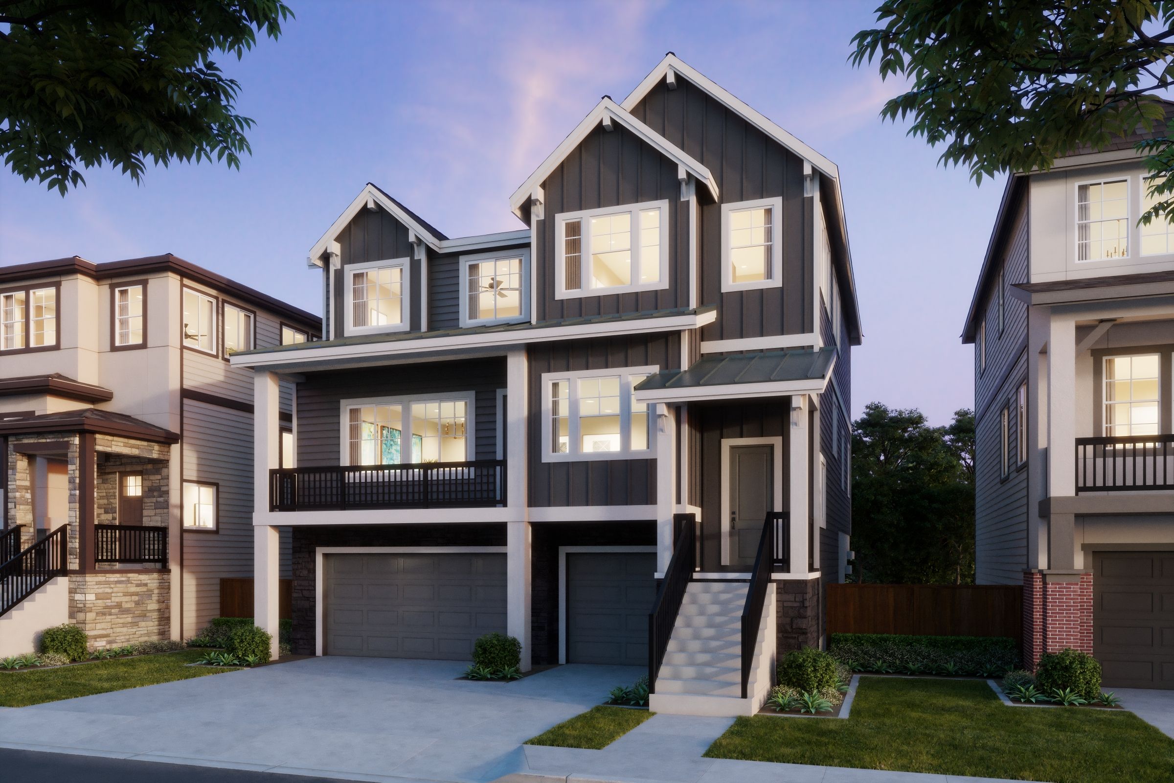 The Reserve at Vineyard - Plan 4024 Bordeaux TU elevation A RIGHT - Final Rendering