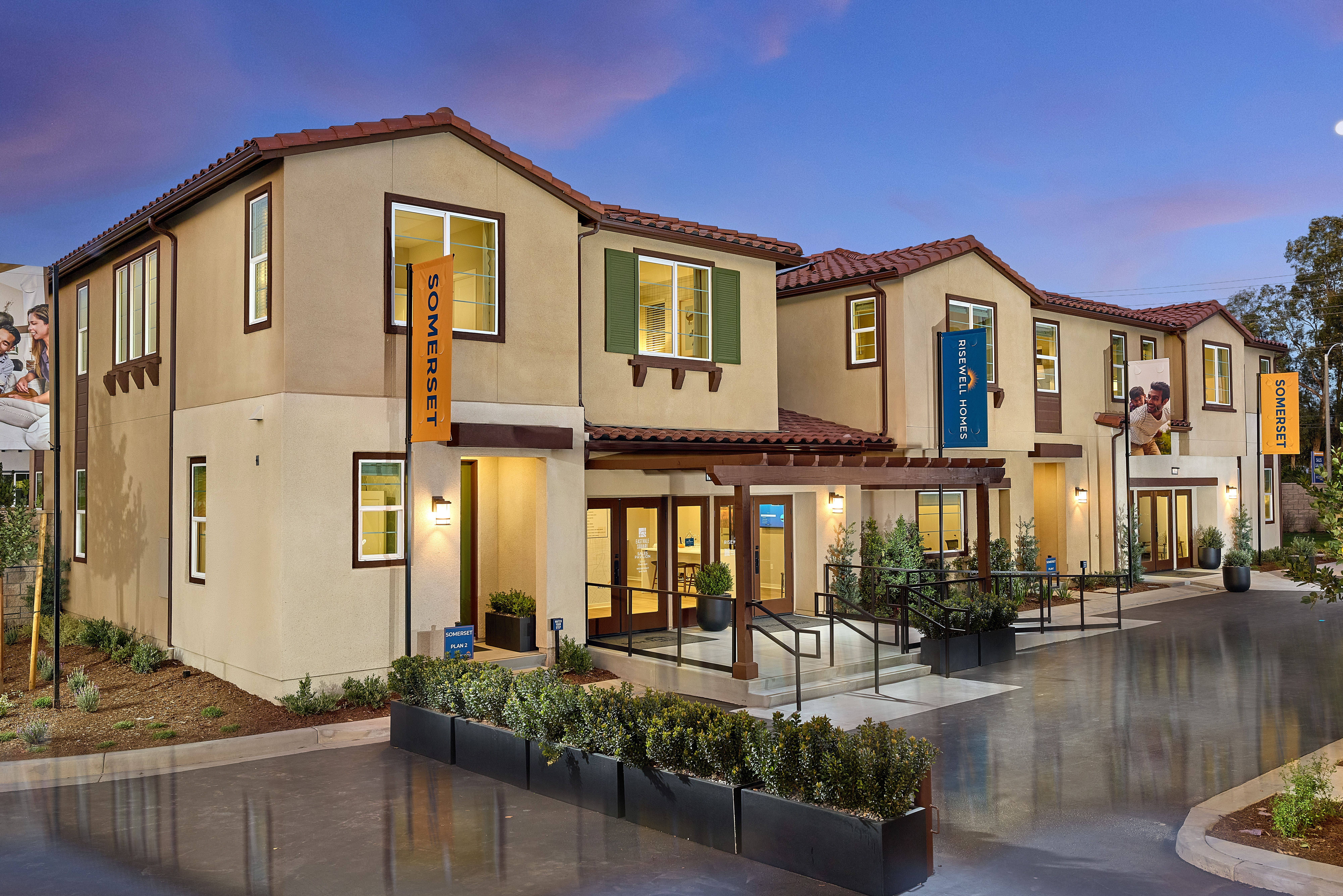 Somerset at Eastvale Square - Plan 2 - Front Exterior - Model Photography - Risewell Homes