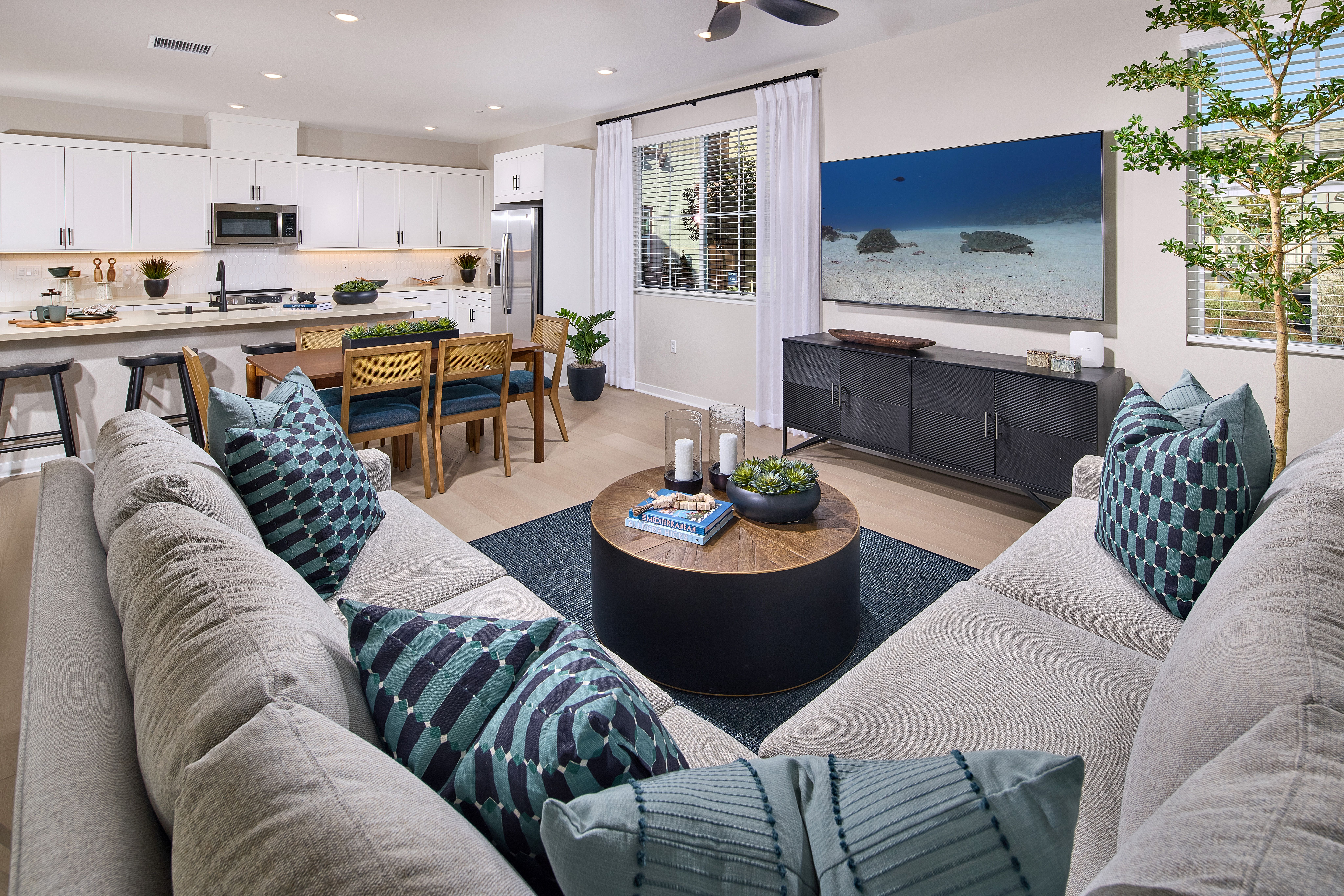 Weston at Eastvale Square - Plan 3 - Great Room 2 - Model Photography - Risewell Homes