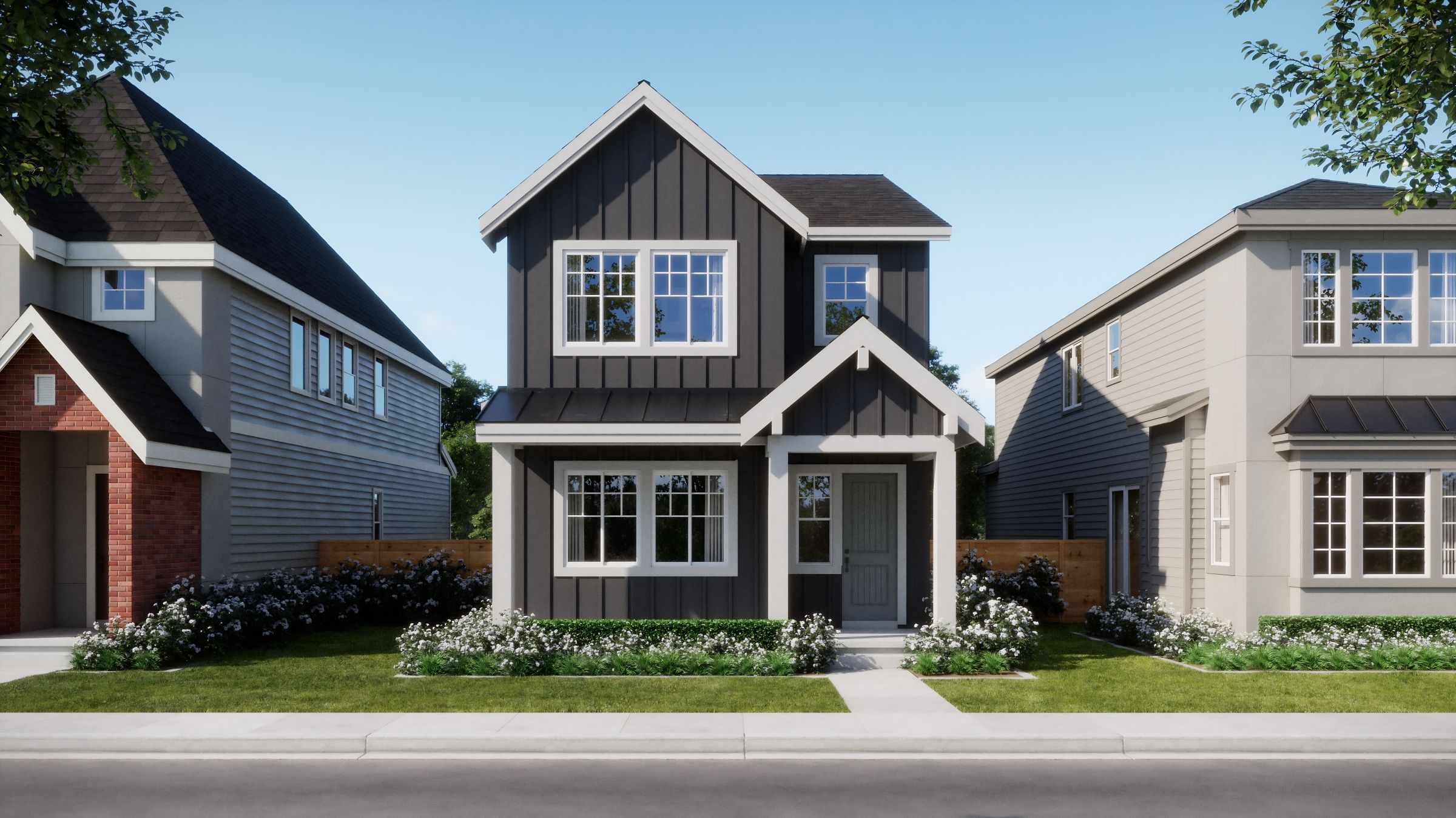 The Centre at Elevon - 15 - Ladd Farmhouse - Front Exterior Rendering - Risewell Homes