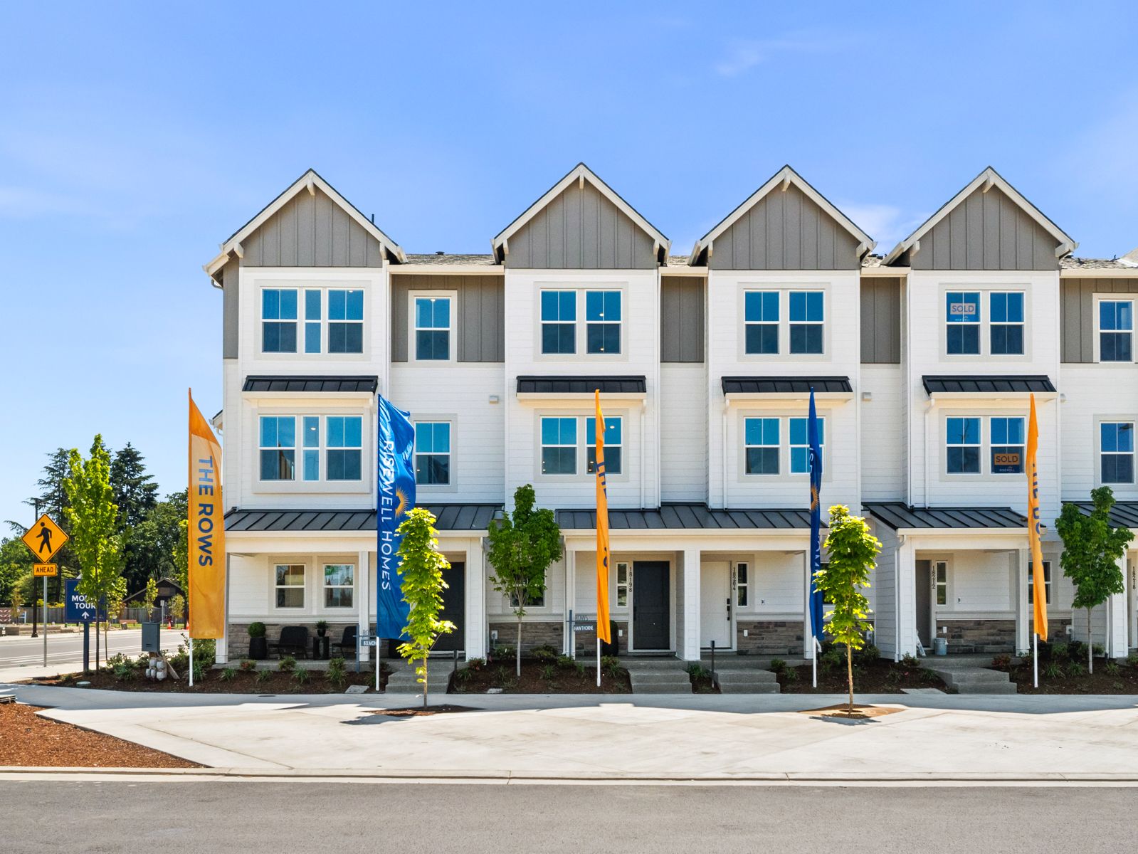 Rows at Elevon - Hawthorne - Front Exterior - Model Photography - Risewell Homes
