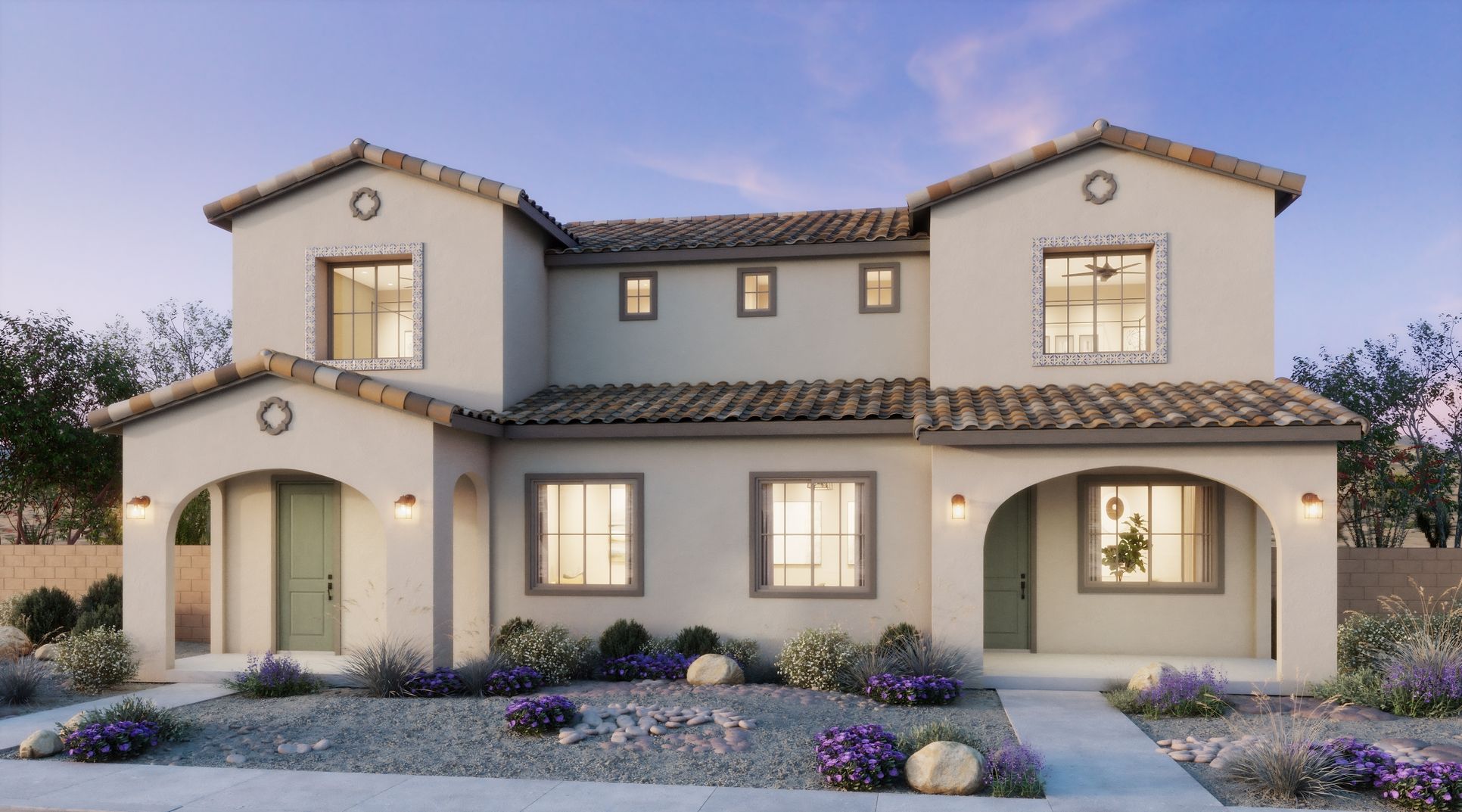 Bella Storia - The Towns Collection - Plan 1 2 - Spanish Elevation - Renderings - 1300x730