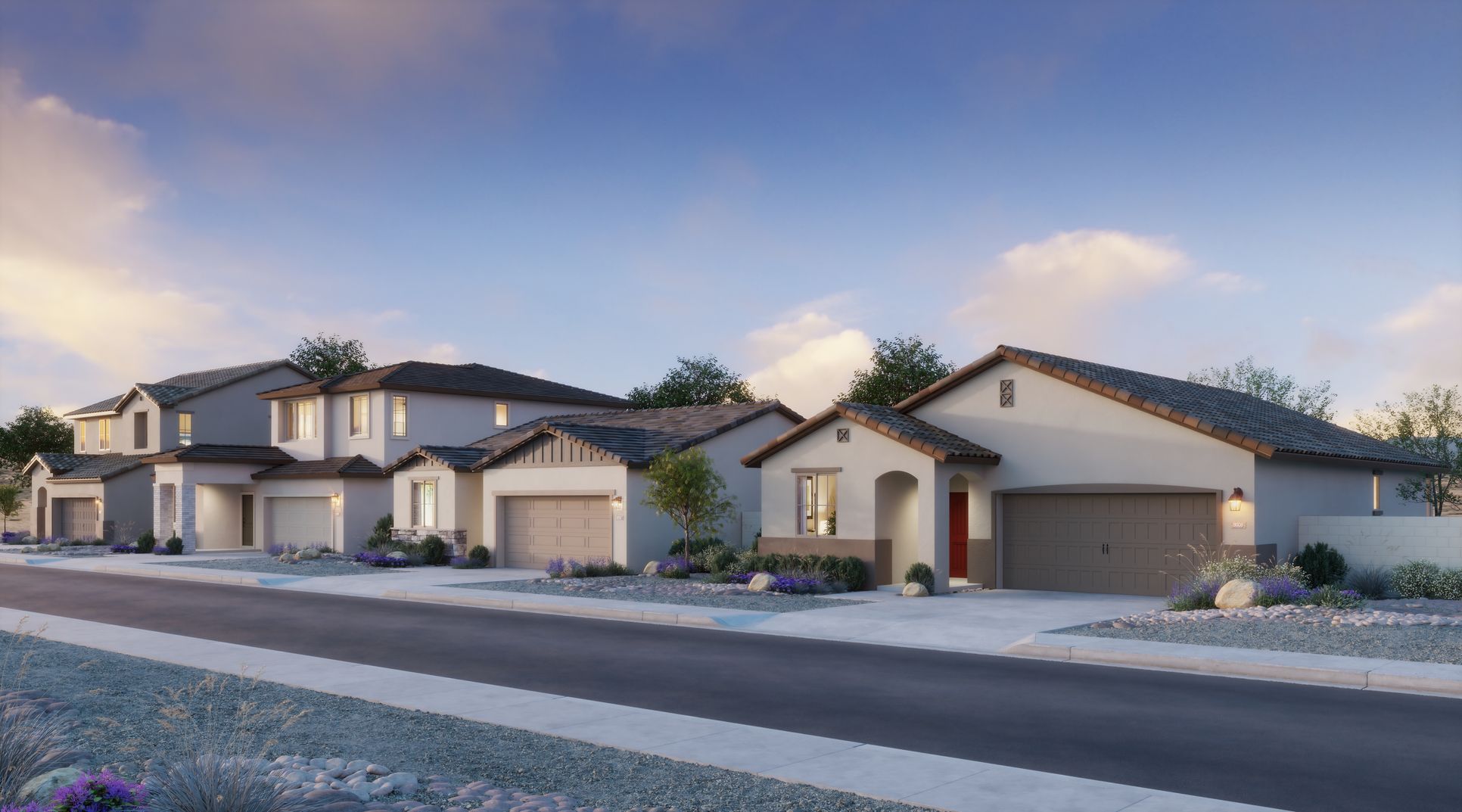 Skyline Village - Street Scene - Rendering - Risewell Homes