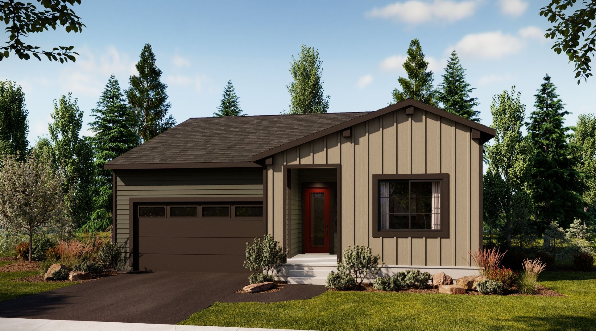 Summit Run - Ascent - Elevation A - Exterior Rendering - Risewell Homes